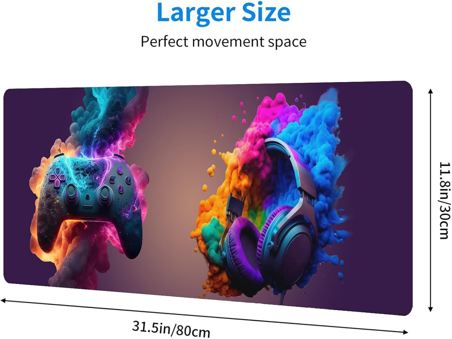 Mouse Pad - Gaming Mousepad 31.5 X 11.8In Large Mouse Pad for Keyboard and Mouse with Anti-Slip Rubber Base, Keyboard Pad XL Mouse Mat for Home and Office(Game-D)