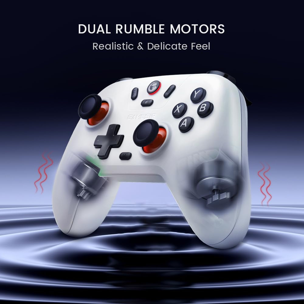 Nova Lite 2.4G Wireless Controller for Windows PC, Iphone, Android, Switch & Steam Deck, Bluetooth Controller Gamepad with Hall Effect Trigger,Turbo,Rumble Vibration(White)