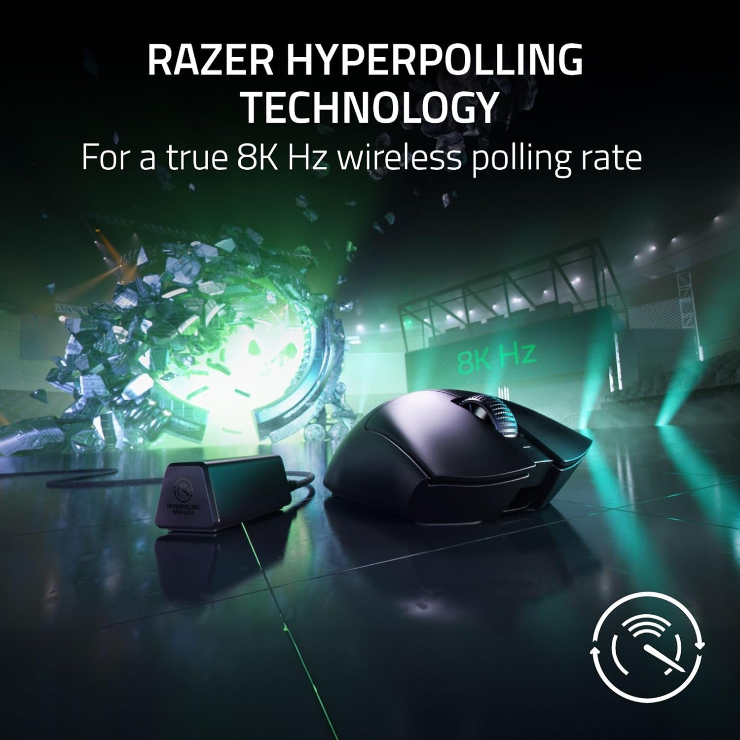Deathadder V3 Pro Wireless Gaming Mouse + Hyperpolling Wireless Dongle: 63G Ultra Lightweight - Focus Pro 30K Optical Sensor - Optical Switches Gen-3-5 Programmable Buttons - Black