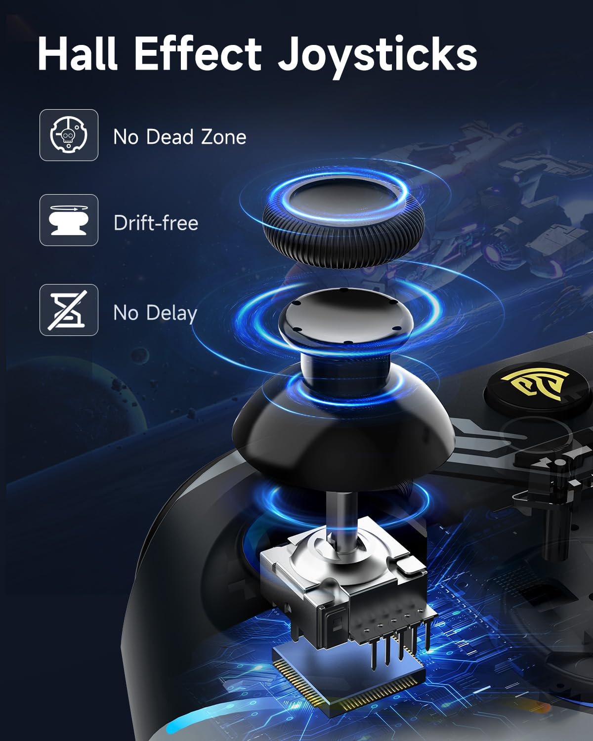 X15 PC Controller - Enhanced Wireless Bluetooth Controller with Hall Joysticks/Hall Triggers/Rgb Lighting - No Stick Drift, No Dead Zone - Work for Windows PC, Android, Steam and Switch