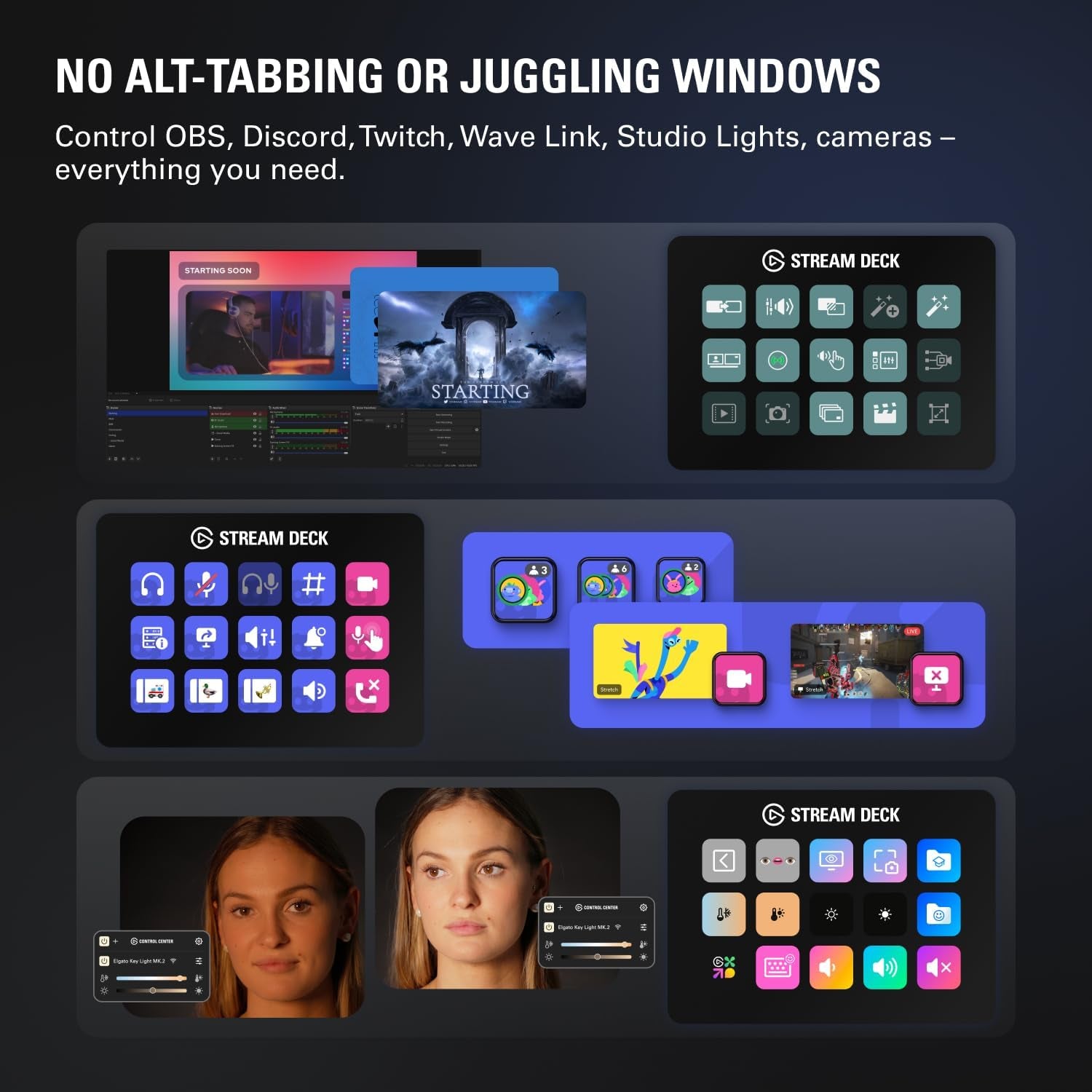 Stream Deck MK.2 – Studio Controller, 15 Macro Keys, Trigger Actions in Apps and Software like OBS, Twitch, ​Youtube and More, Works with Mac and PC