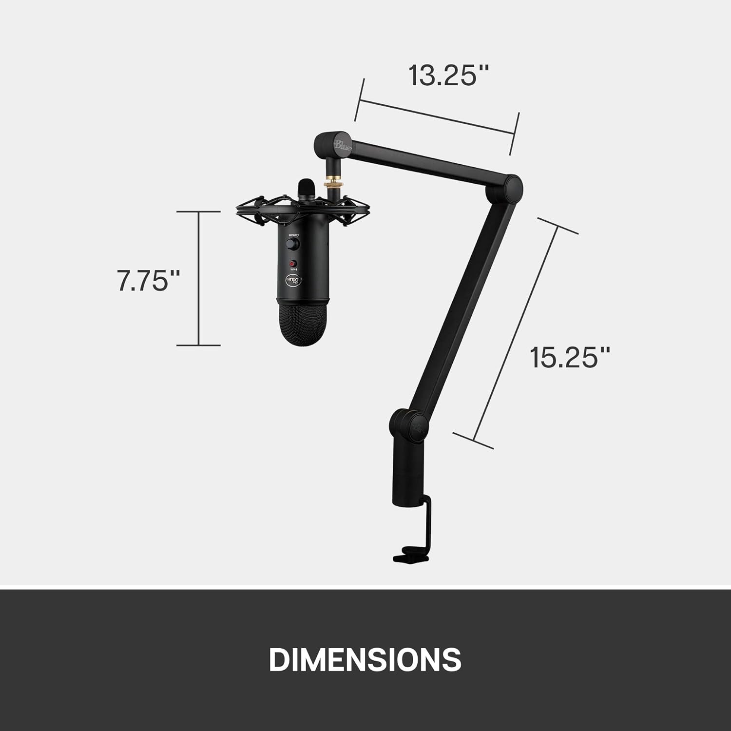 Yeticaster Pro Broadcast Bundle with Yeti USB Microphone for Gaming, Recording, Streaming, Podcasting, Radius III Shockmount, Compass Mic Boom Arm,  VO!CE - Blackout