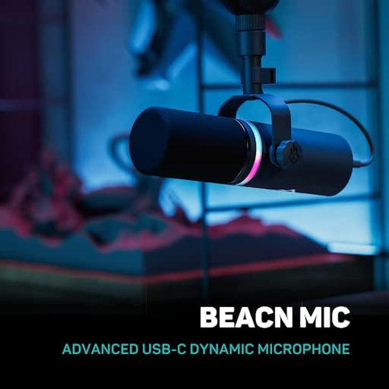 Dark Dynamic USB Mic for PC - Professional Microphone for Podcast, Gaming, Streaming - Studio-Quality Desk Mic for Youtube, Twitch, and Recording. Microphone for PC, Gaming & Streaming