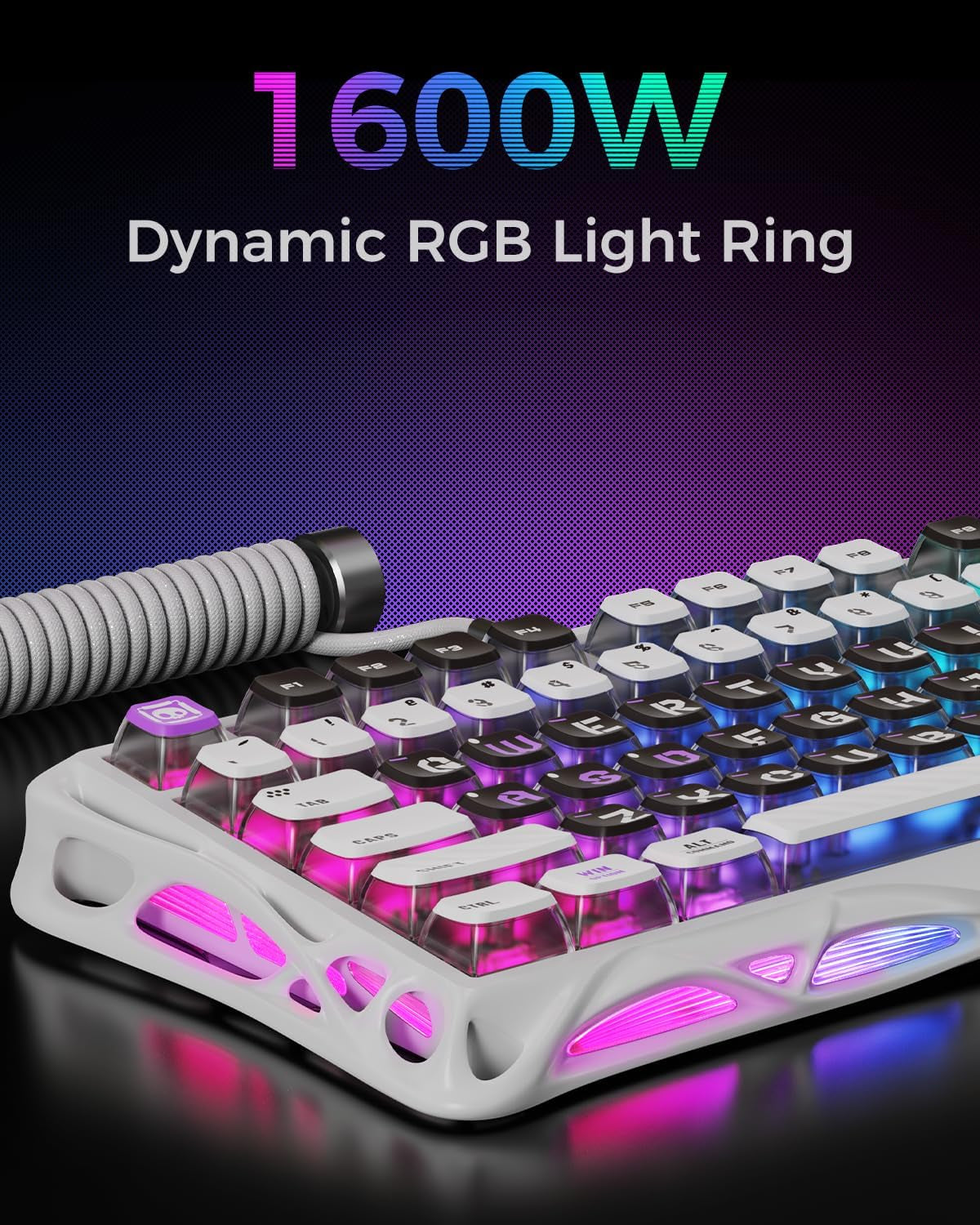 Mercury V75 HE Keyboard – 75% Hall‑Effect Magnetic‑Switch Gaming Keyboard, 79‑Key, 8000 Hz Polling, 0.005RT, Wired USB-C, RGB Backlit, Adjustable Actuation, Semi‑Aluminum Chassis -Mecha Gray