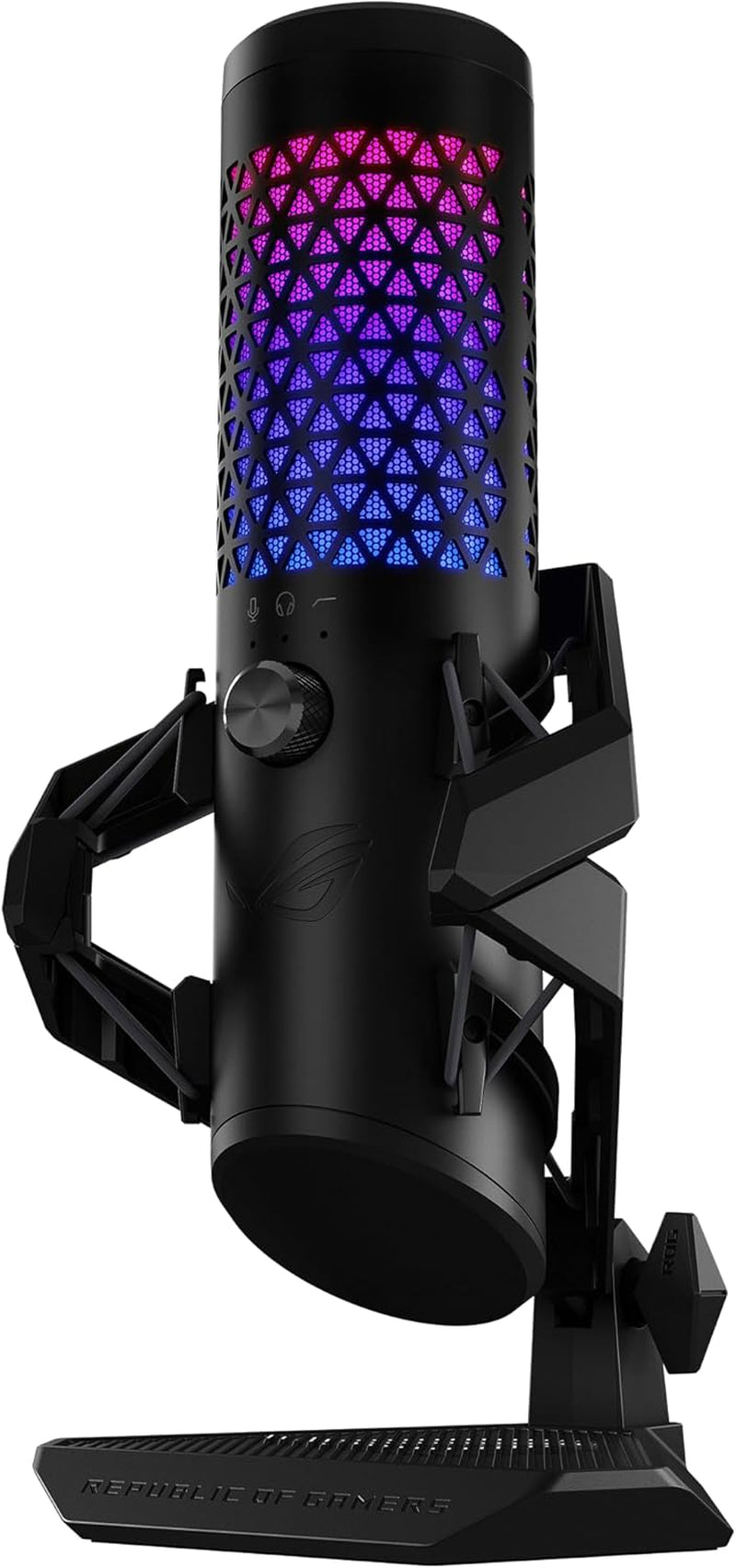 ROG Carnyx USB Gaming Microphone (25Mm Condenser Capsule, 192Khz/24-Bit, Cardioid, High-Pass Filter, Built-In Pop Filter, Metal Shock Mount, One-Touch Mute, USB, Aura Sync RGB)- Black