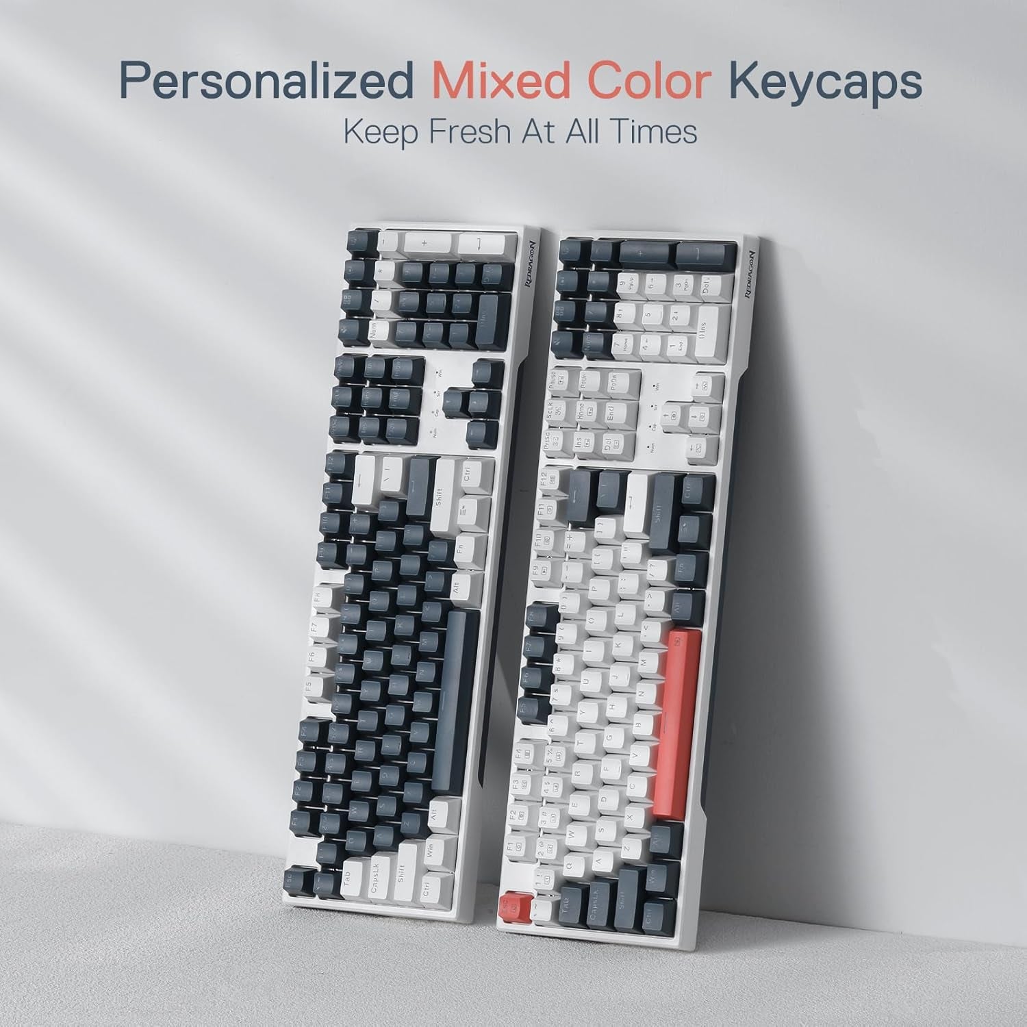 K668 RGB Gaming Keyboard, 108 Keys Wired Mechanical Keyboard W/Extra 4 Hotkeys, Sound Absorbing Foams, Upgraded Hot-Swappable Socket, Mixed Color Keycaps X 2 Sets, Red Switch