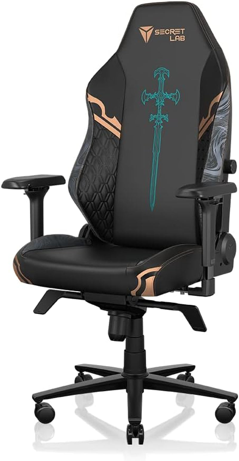 Titan Evo Viego Gaming Chair - Reclining - Ergonomic & Comfortable Computer Chair with 4D Armrests - Magnetic Head Pillow & Lumbar Support - Small - Black/Green - Leatherette