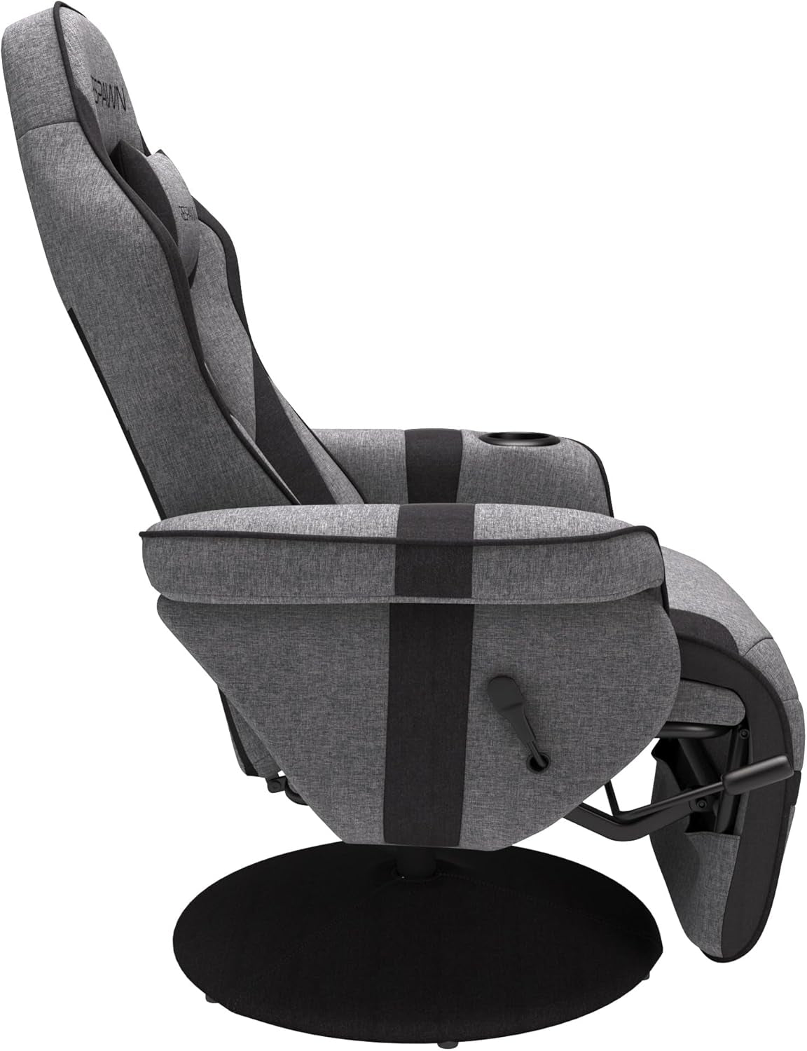 900 Gaming Chair - Video Games Console Recliner, Computer Chair with Adjustable Leg Rest, Cupholder, and Footrest - Gray Fabric