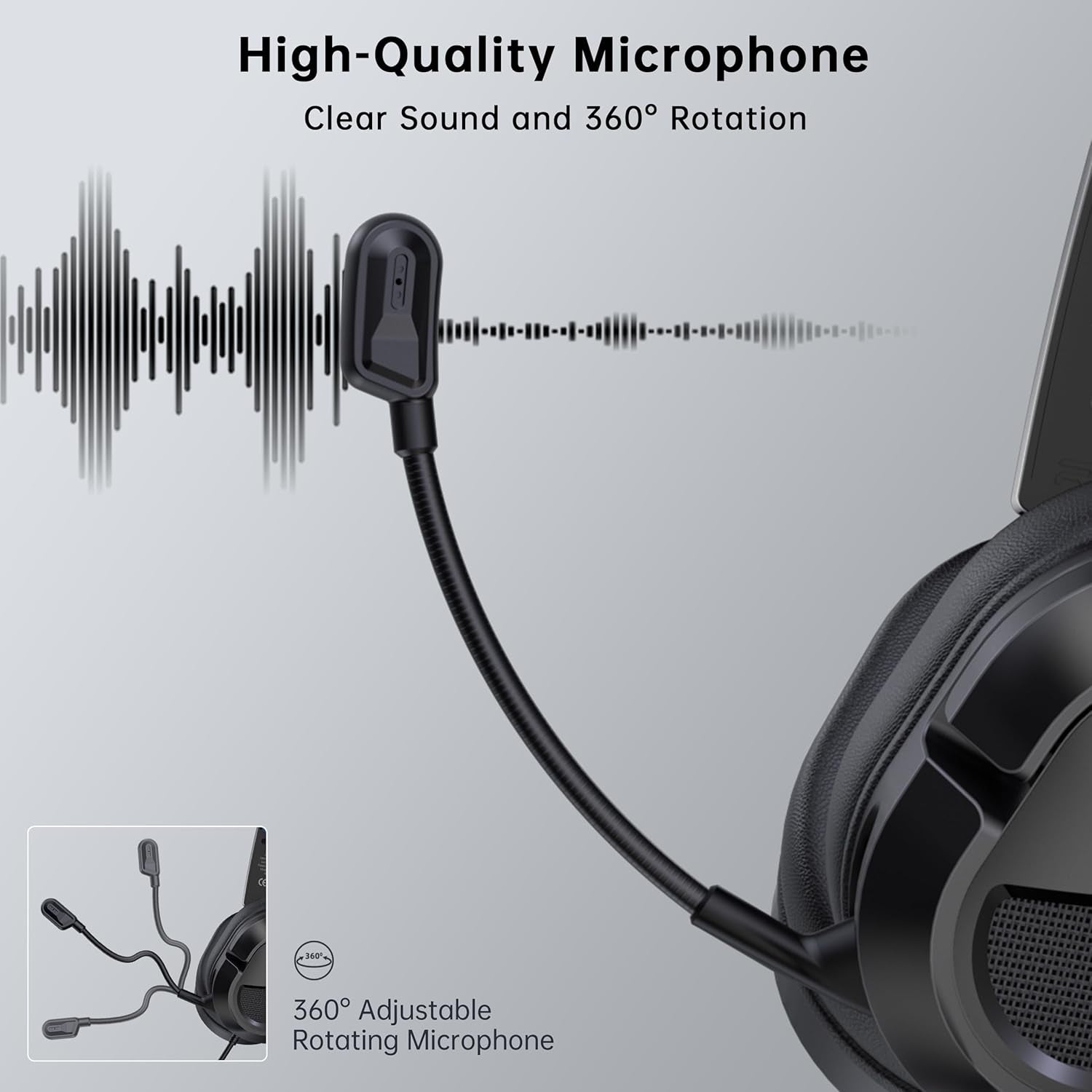 Gaming Headset for Ps5、Ps5Pro、Ps4、Xbox Series X、Xbox Series S/One、Pc. 207G Headset with Clear Mic for Work 𝟐𝟎𝟐𝟓 𝐔𝐩𝐠𝐫𝐚𝐝𝐞 Gaming Headphones with 3.5Mm Splitter、360° Mic.79In Cable.Gamer Gifts