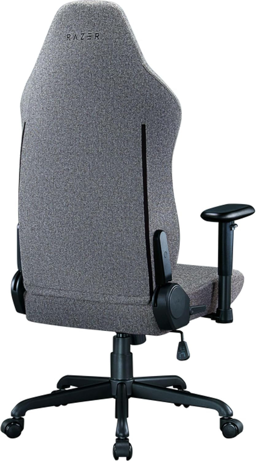 Iskur V2 X Ergonomic Gaming Chair: Built-In Lumbar Support - Widened Seat - High Density Foam Cushions - Adjustable 152 Degree Recline - 2D Armrests - Plush Fabric Finish - Light Gray Edition
