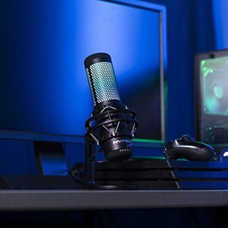 Quadcast S – RGB USB Condenser Microphone for PC, PS4, PS5 and Mac, Anti-Vibration Shock Mount, 4 Polar Patterns, Pop Filter, Gain Control, Gaming, Streaming, Podcasts, Twitch, Youtube, Discord