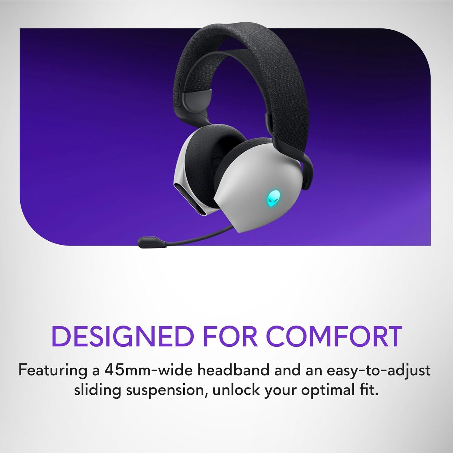 Tri-Mode Wireless Gaming Headset AW725H - Wired/Wireless, Bluetooth 5.3, Audio Output - 20 Hz, Mini-Phone (3.5Mm), Battery Talk Time up to 55 Hrs (Bluetooth), Lunar Light