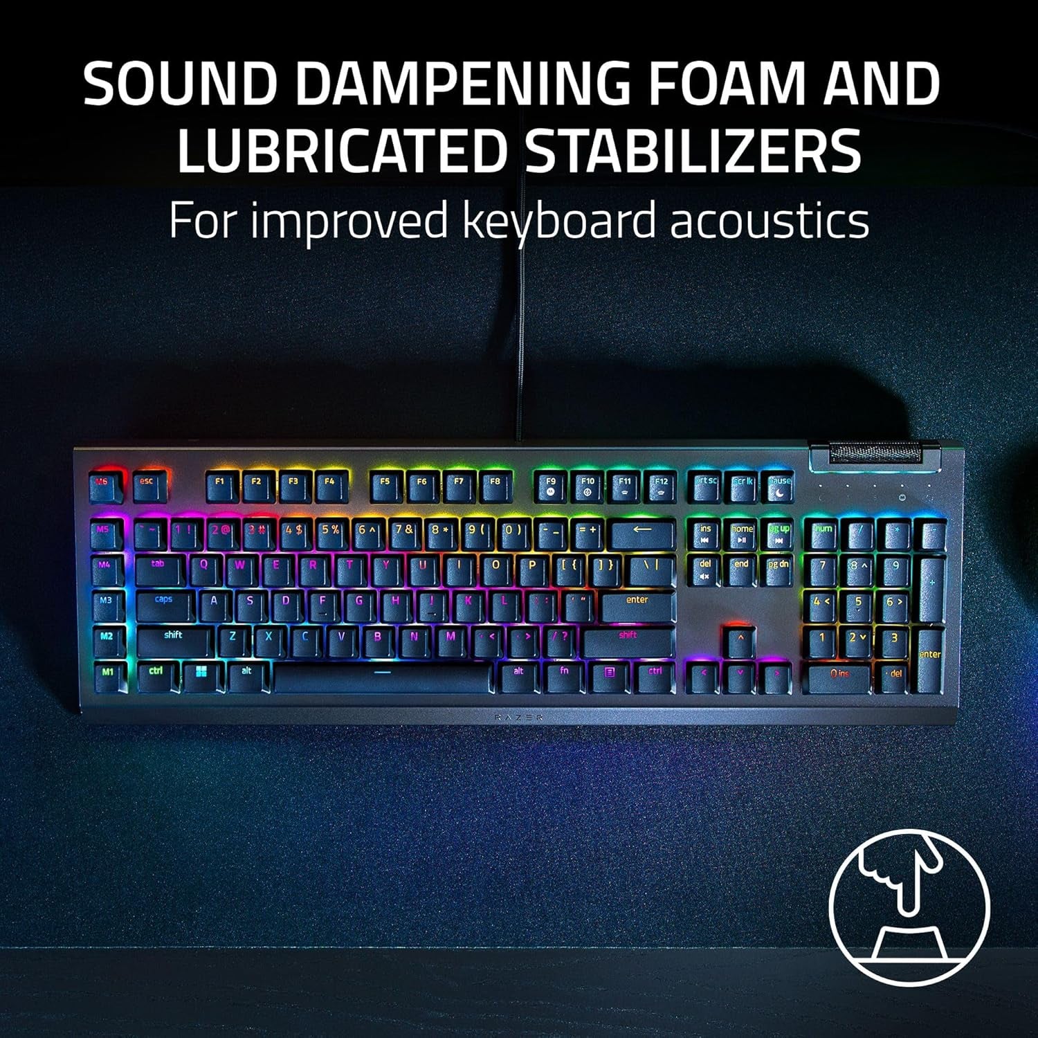 Blackwidow V4 X Mechanical Gaming Keyboard: Yellow Switches Linear & Silent - 6 Macro Keys - Chroma RGB - Doubleshot ABS Keycaps - Roller & Media Keys - Snap Tap