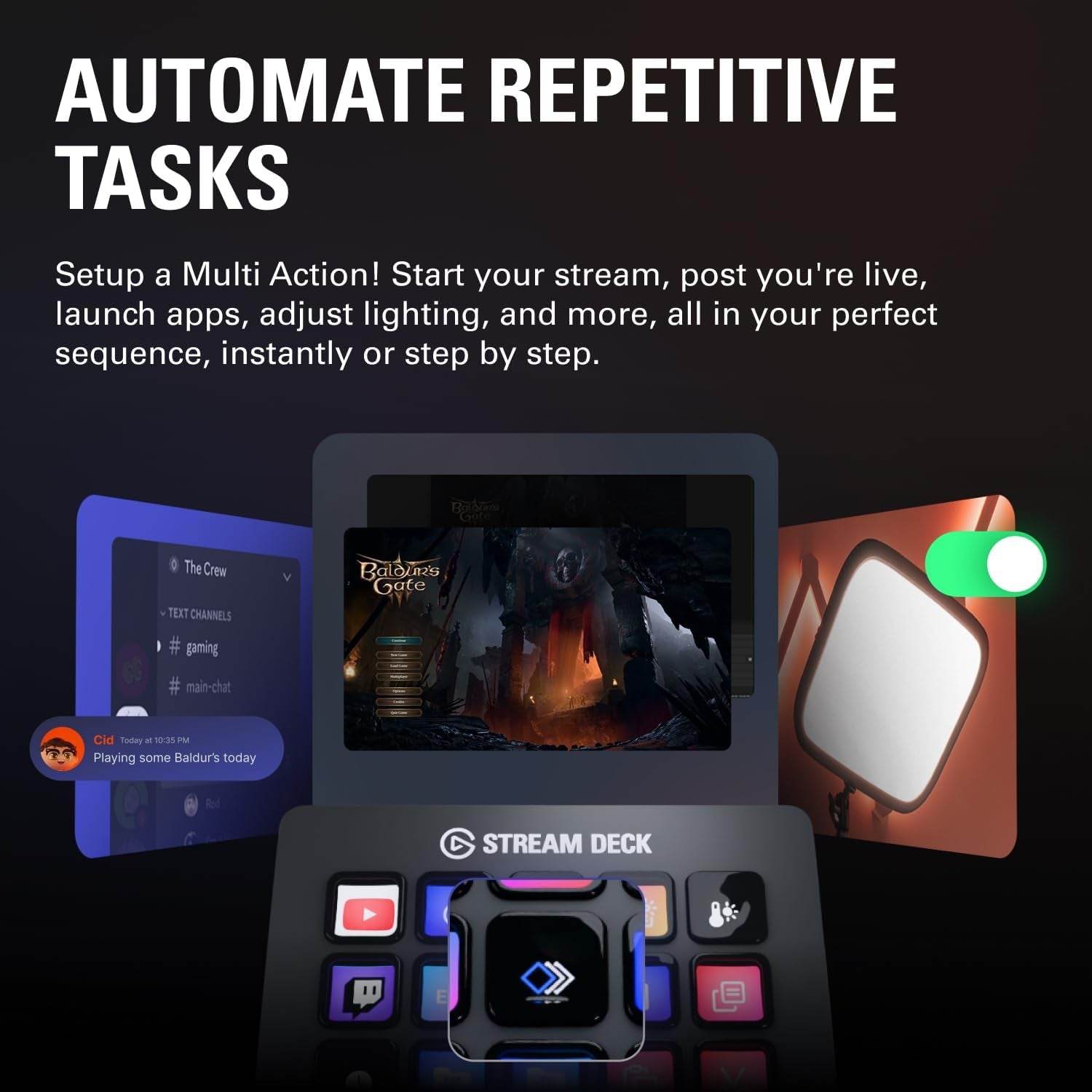Stream Deck MK.2 – Studio Controller, 15 Macro Keys, Trigger Actions in Apps and Software like OBS, Twitch, ​Youtube and More, Works with Mac and PC