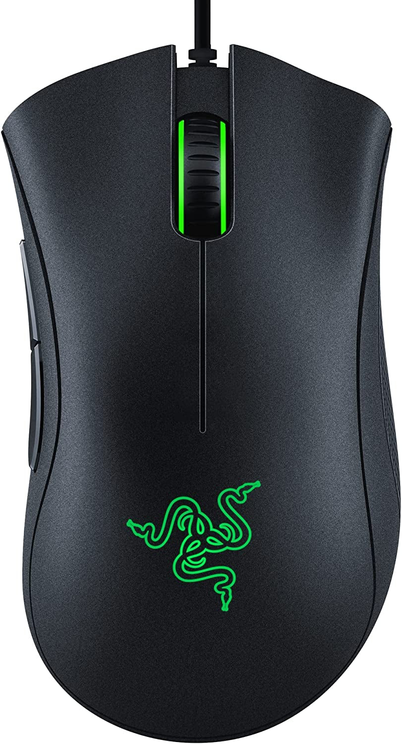 Deathadder Essential Gaming Mouse: 6400 DPI Optical Sensor - 5 Programmable Buttons - Mechanical Switches - Rubber Side Grips - Classic Black