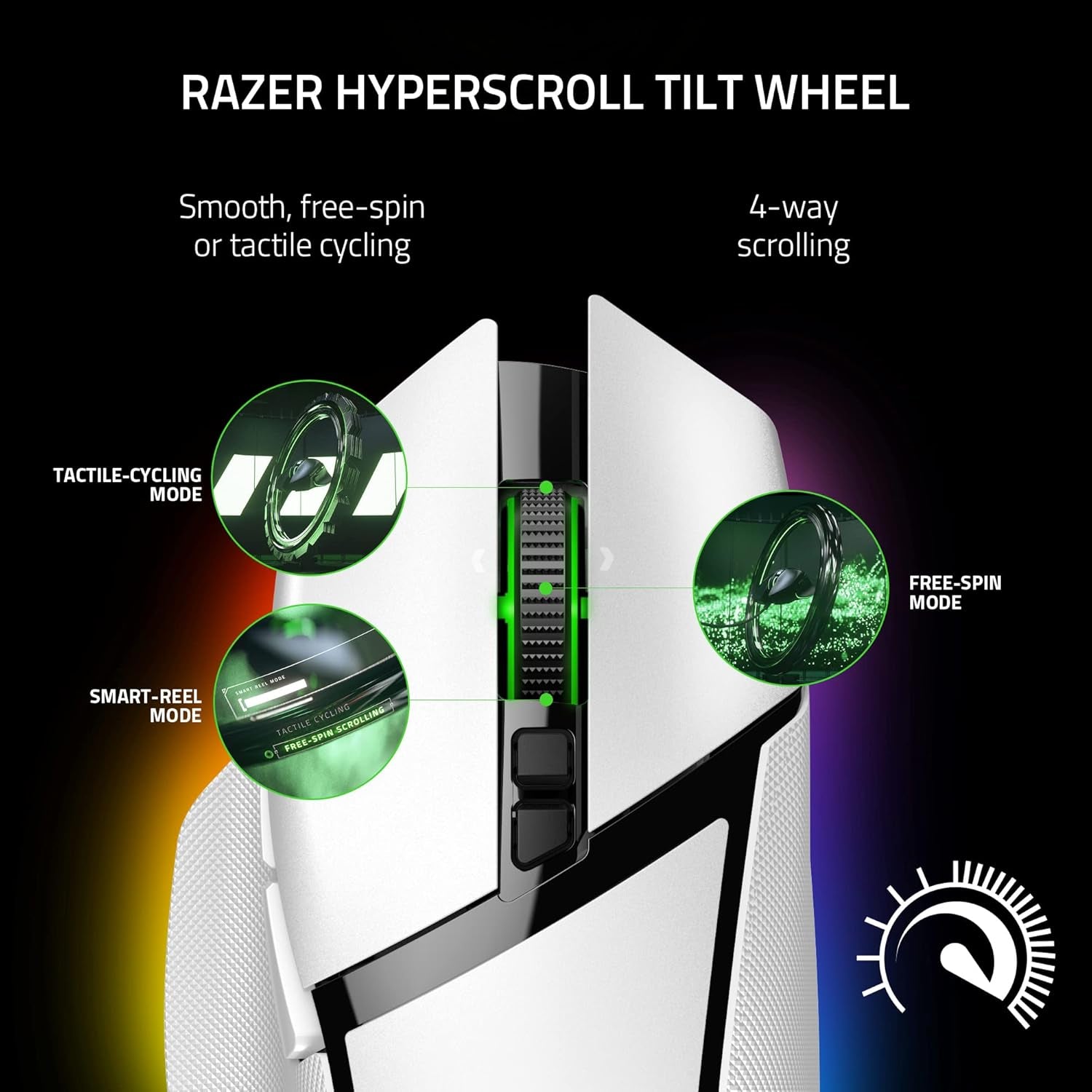 Basilisk V3 Pro Customizable Wireless Gaming Mouse: Fast Optical Switches Gen-3 - Hyperscroll Tilt Wheel - Chroma RGB - 11 Programmable Buttons - Focus Pro 30K Optical Sensor - White