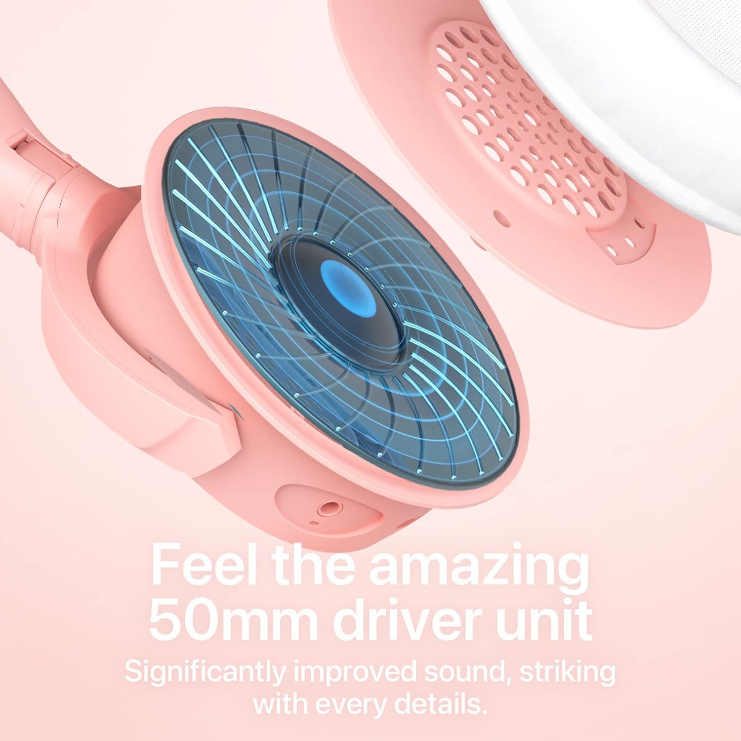 RGB Cat Ear Headphone 4, Upgraded Wireless & Wired Gaming Headset with Attachable HD Microphone -Active Noise Reduction, Dual-Channel Stereo & Customizable Lighting and Effect via APP (Pink)