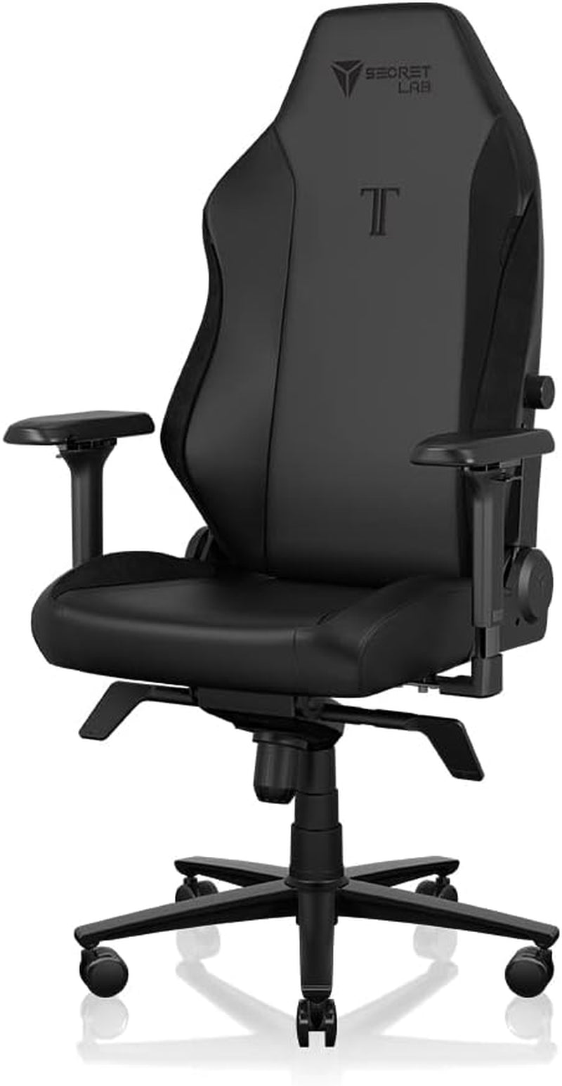 Titan Evo Black Gaming Chair - Reclining, Ergonomic & Comfortable Computer Chair with 4D Armrests, Magnetic Head Pillow & 4-Way Lumbar Support - Black - Leatherette