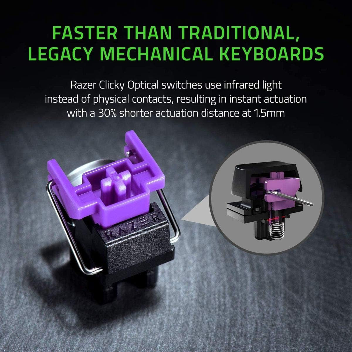 Huntsman Mini 60% Gaming Keyboard: Fast Keyboard Switches - Clicky Optical Switches - Chroma RGB Lighting - PBT Keycaps - Onboard Memory - Snap Tap - White