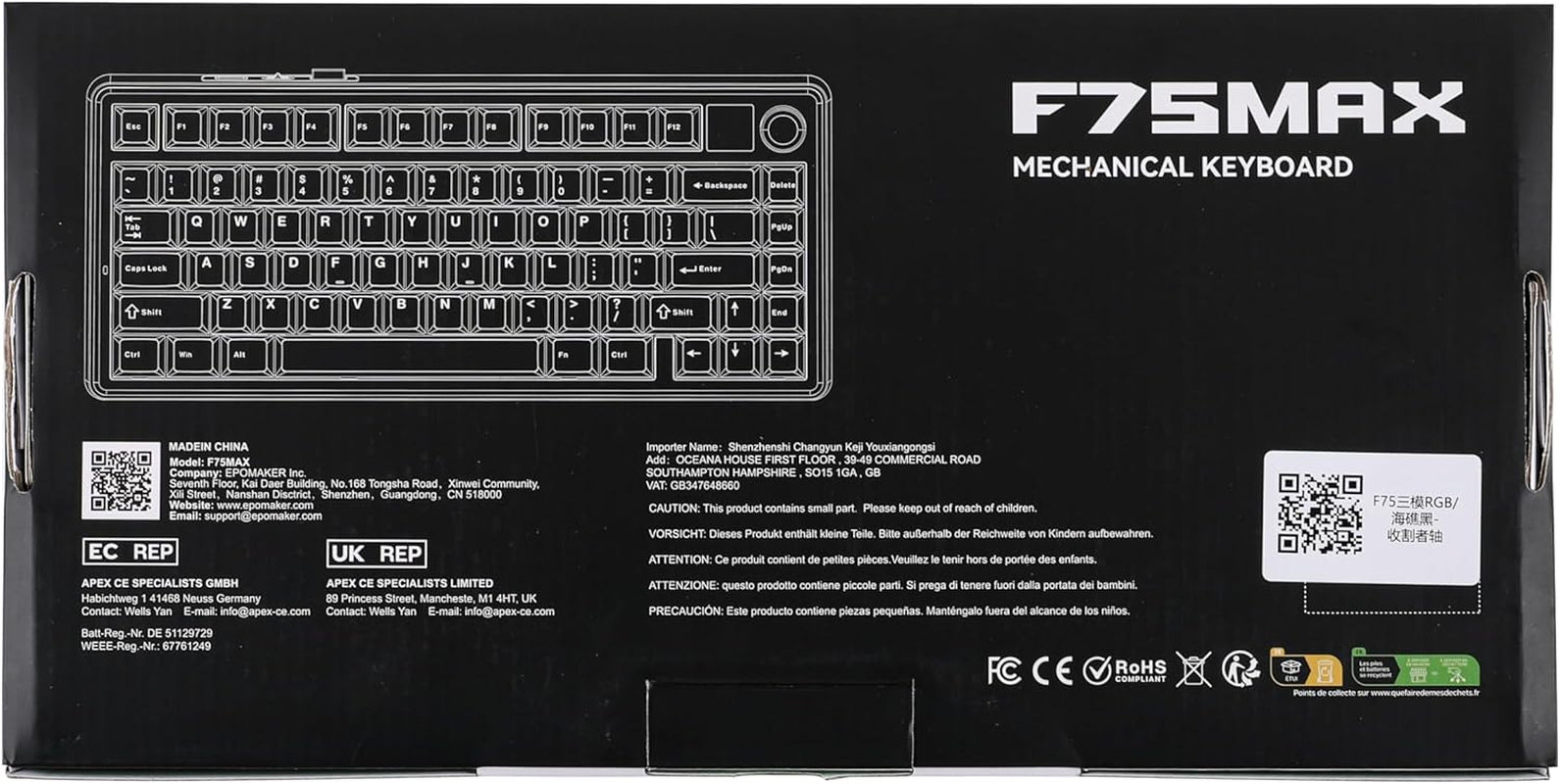 X Aula F75 MAX Wireless Mechanical Keyboard with TFT Screen and Knob, Gasket Gaming Keyboard in 75% Layout, Hot Swappable, RGB Backlight, for Pc/Mac/Linux (Black Gradient)