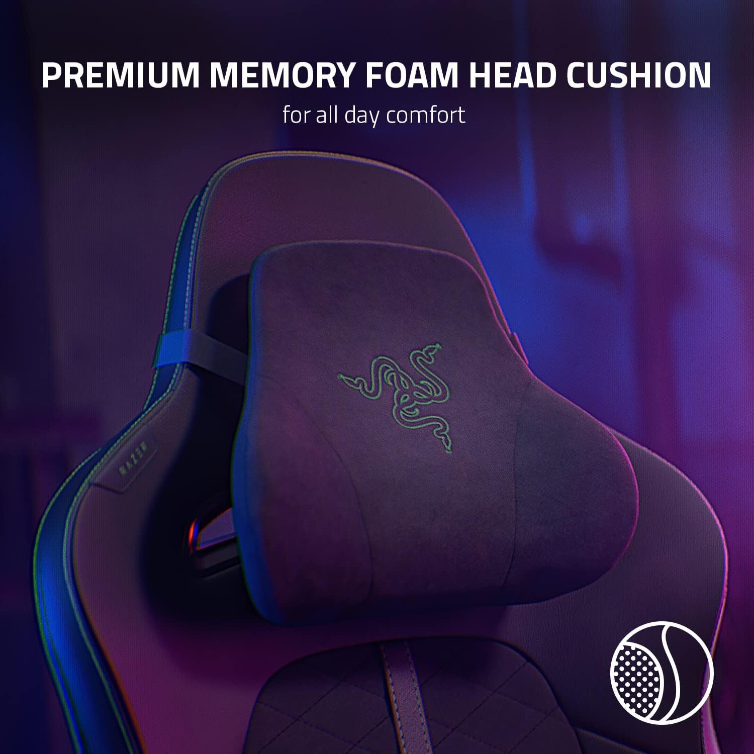 Enki Gaming Chair: All-Day Comfort - Built-In Lumbar Arch - Optimized Cushion Density - Dual-Textured, Eco-Friendly Synthetic Leather - Reactive Seat Tilt & 152-Degree Recline - Black/Green