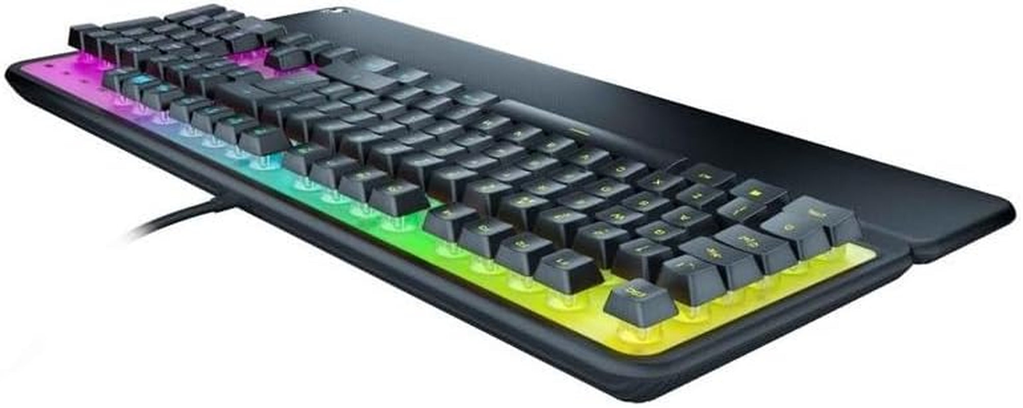 Magma Silent Membrane Switch PC Gaming Keyboard with 5 Zone/10 LED AIMO RGB Top Plate and Detachable Palm Rest - Black