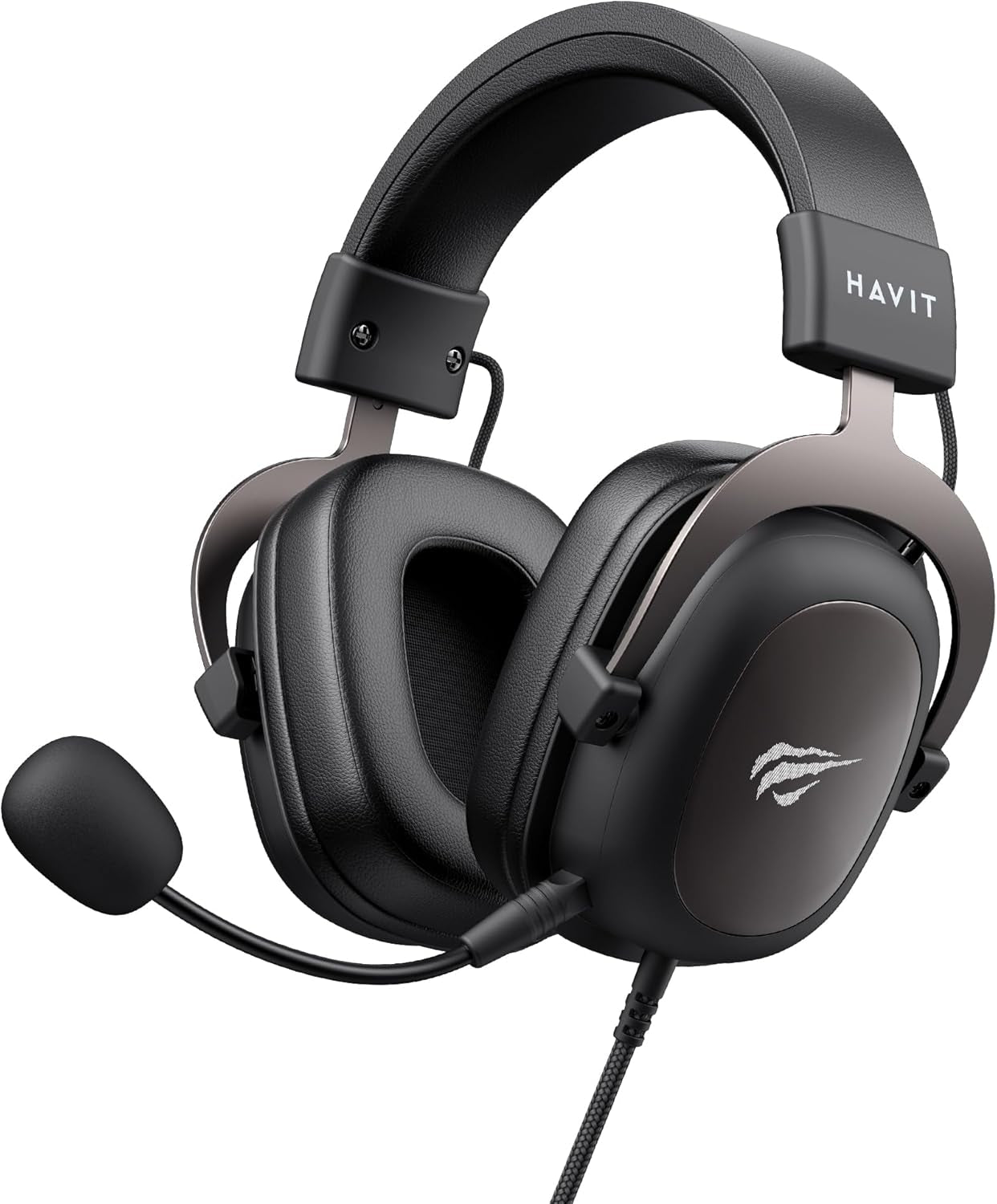 H2002D Gaming Headsets for PS4,PC, 50MM Drivers Surround Sound PS5 Headset with Mic Gaming Headphones with Mic Durable Aluminum Frame Valentines Gifts for Men