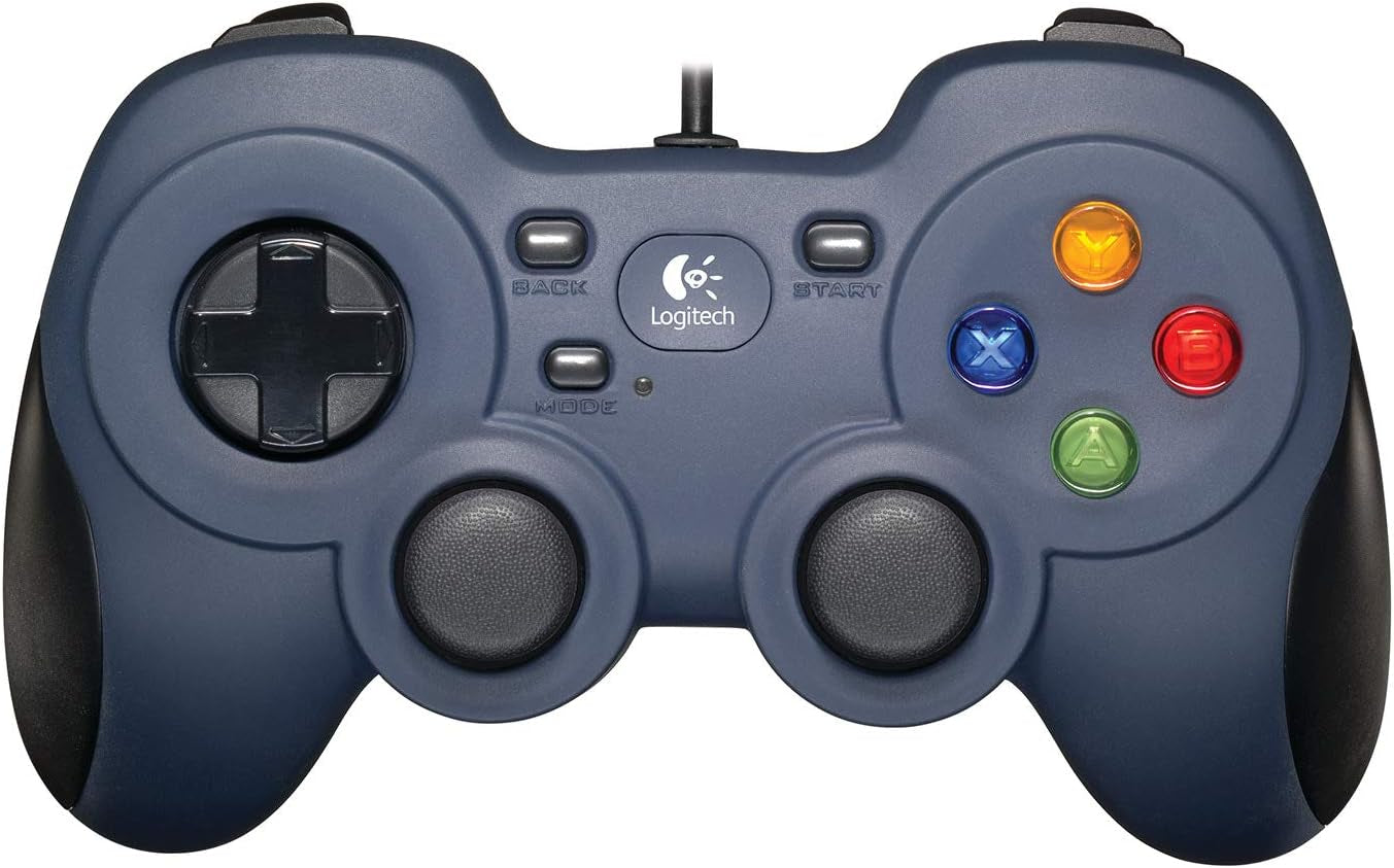 G F310 Wired Gamepad Controller Console like Layout 4 Switch D-Pad PC - Blue/Black