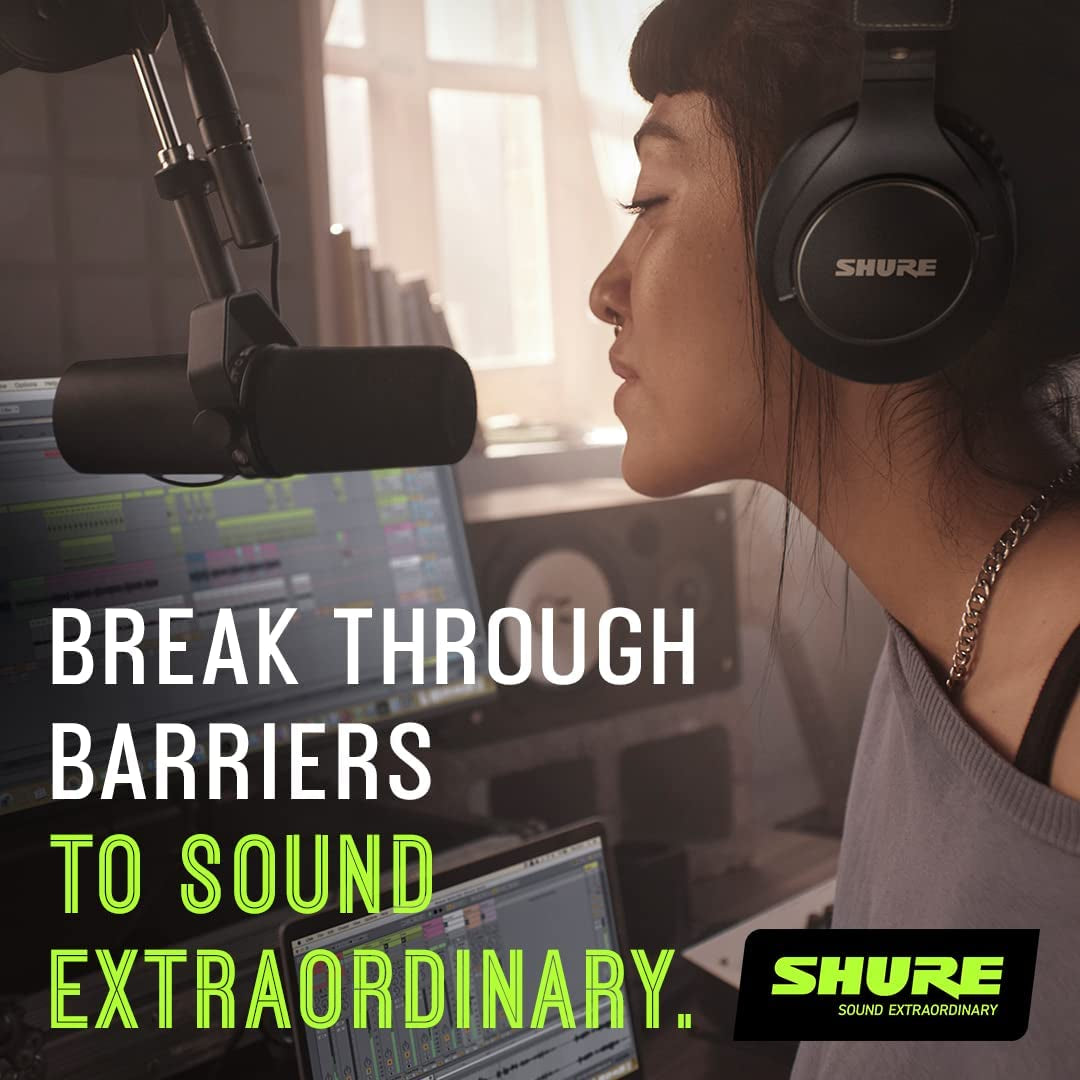 SM7B Microphone - Vocal Dynamic Studio Mic for Broadcast, Podcast, Recording, Gaming & Streaming, XLR, Rugged Construction, Detachable Windscreen, Smooth Sound, Warm Vocals, Wide-Range Frequency