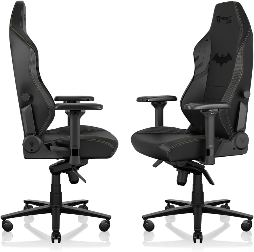 Titan Evo Dark Knight Gaming Chair - Reclining, Ergonomic, Comfortable Computer Chair with 4D Armrests, Headrest & Lumbar Support - Small - Black - Leatherette