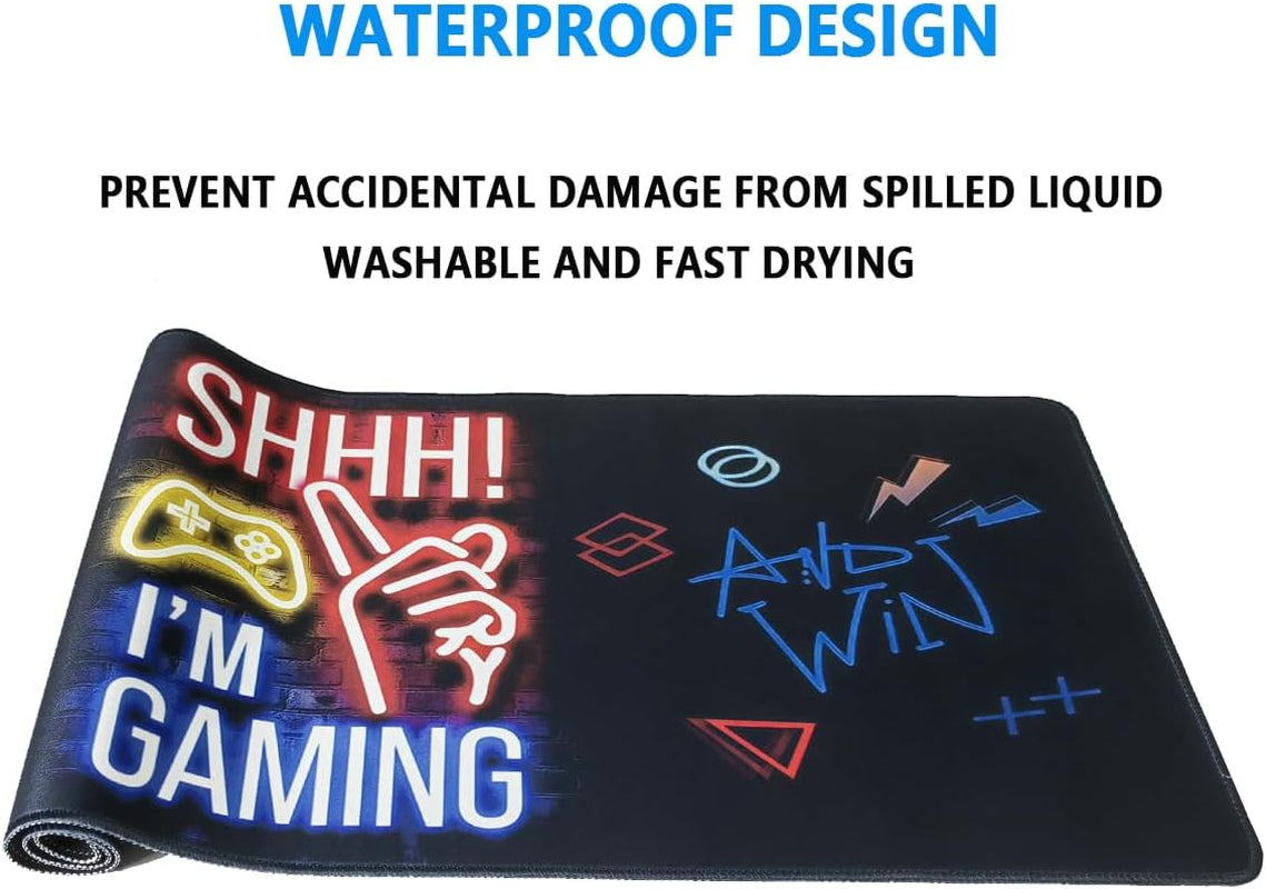Mouse Pad 80X30Cm Gaming Mouse Pad Extended Large Computer Keyboard Mouse Mat Desk Pad with Soft Smooth Surface and Anti-Slip Rubber Base Gaming Mats for Desk Gamer Office Home (Game-E)