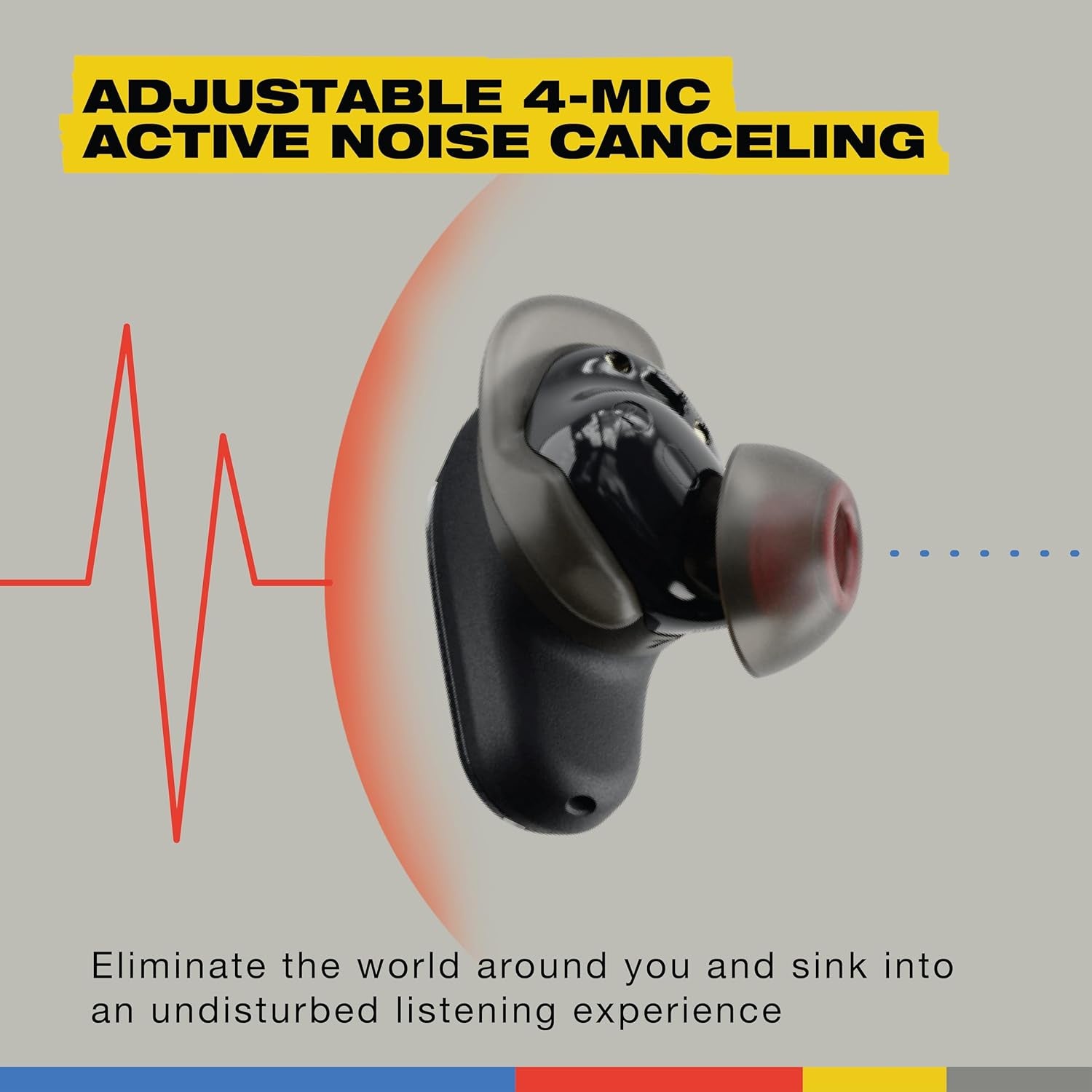 Method 360 ANC Wireless Earbuds, Sound by Bose, Bluetooth Headphones, Premium Noise Cancelling, up to 40 Hrs Battery, Sweat and Water Resistant, Microphone for Iphone Android - True Black