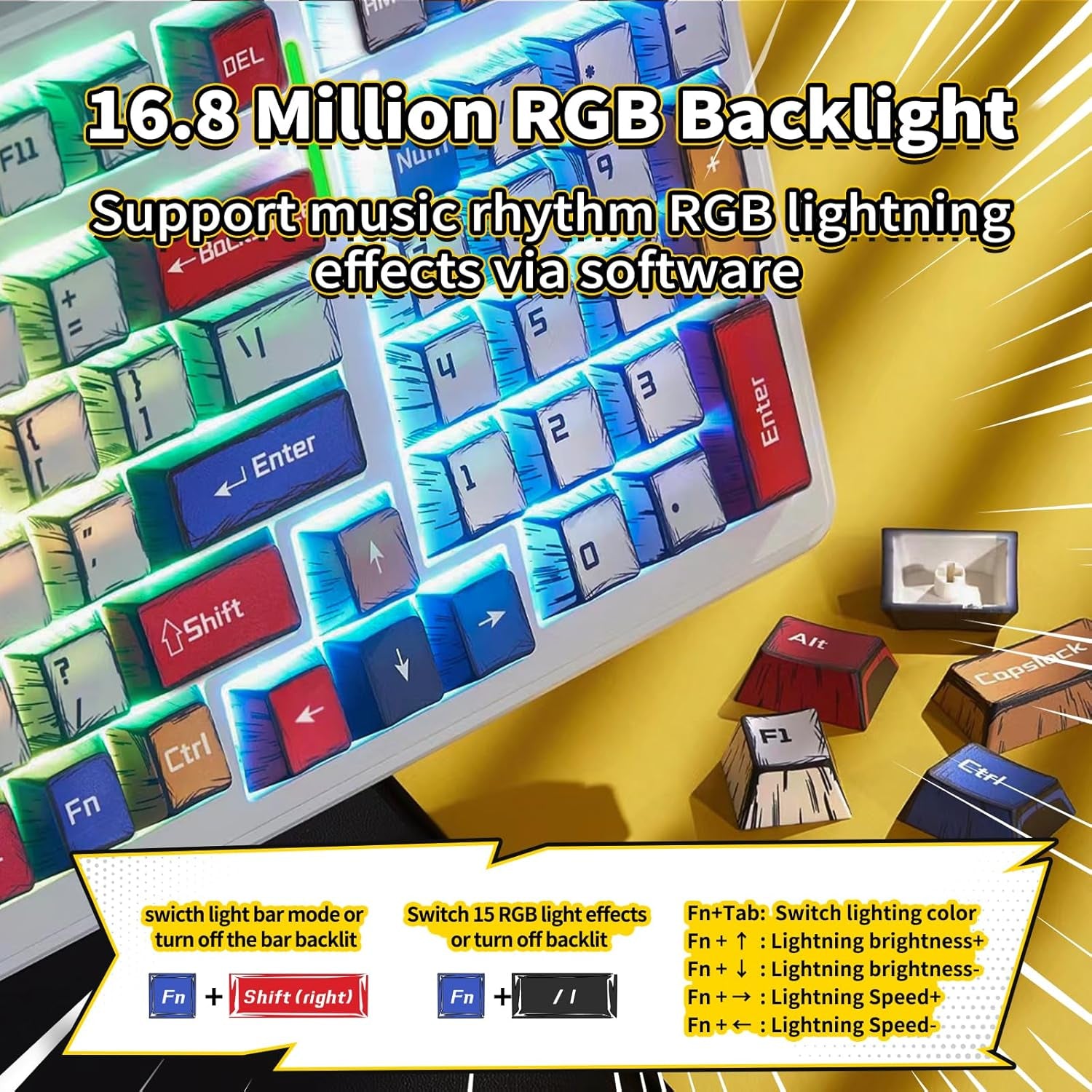 X  F99 Wireless Gaming Keyboard, Bluetooth Mechanical Keyboard Hot Swappable Custom Creamy Computer Keyboards, RGB Backlit, Tri-Mode Bt5.0/2.4Ghz/Usb-C, Gasket Structure, Pre-Lubed Linear Switches