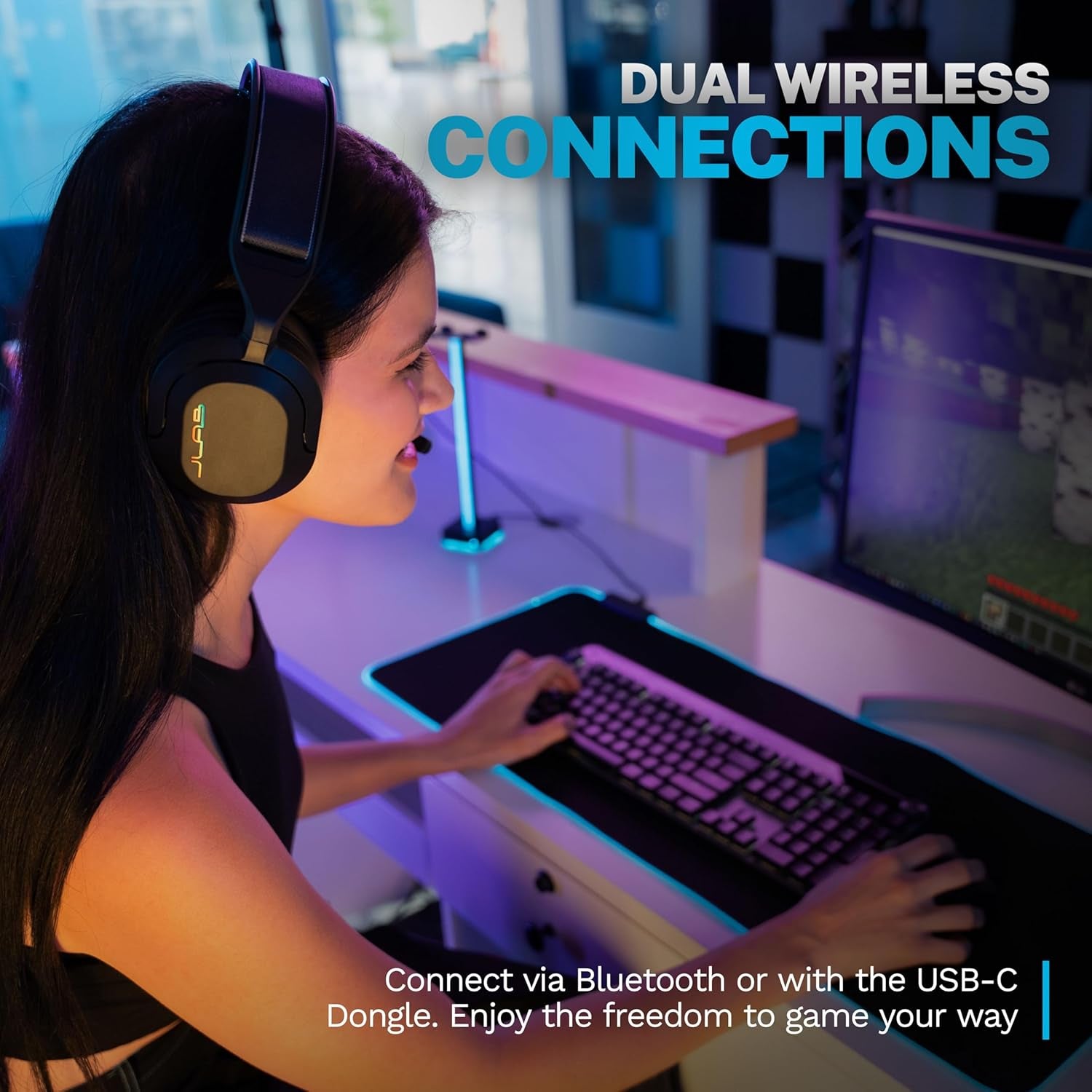 Nightfall Wireless Gaming Headset, All-Night Comfort, 50Mm Drivers and Sound Isolating Inner Shelf, Flip-To-Mute Rotating Mic, Dual Wireless Connections, Customization Options with the Lab App