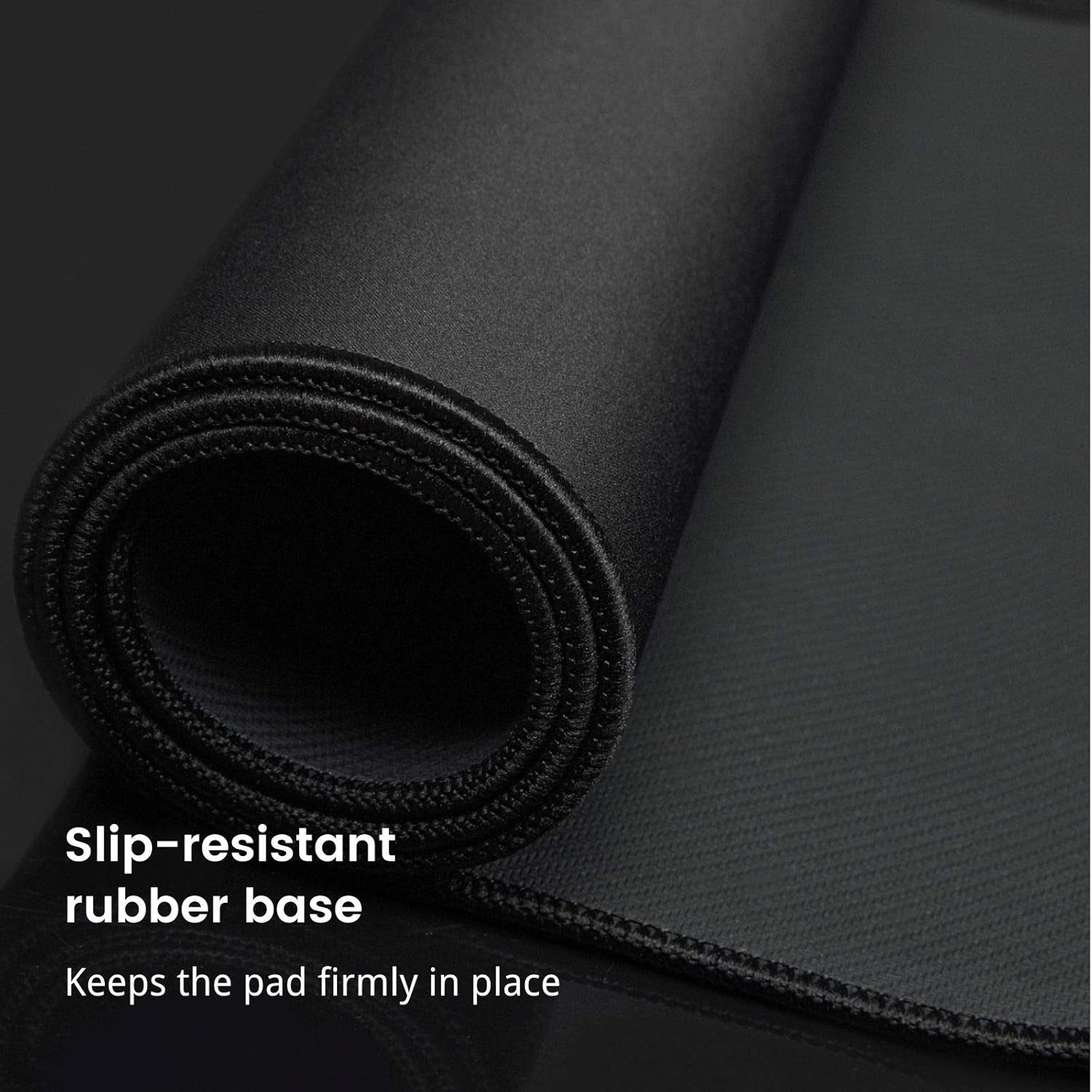 Large Gaming Mouse Pad, Waterproof Extra Large Big Mouse Pad with Stitched Edge, XXL Non-Slip Black Computer Long Mousepad Desk Mat for Gamer, Office & Home, Black
