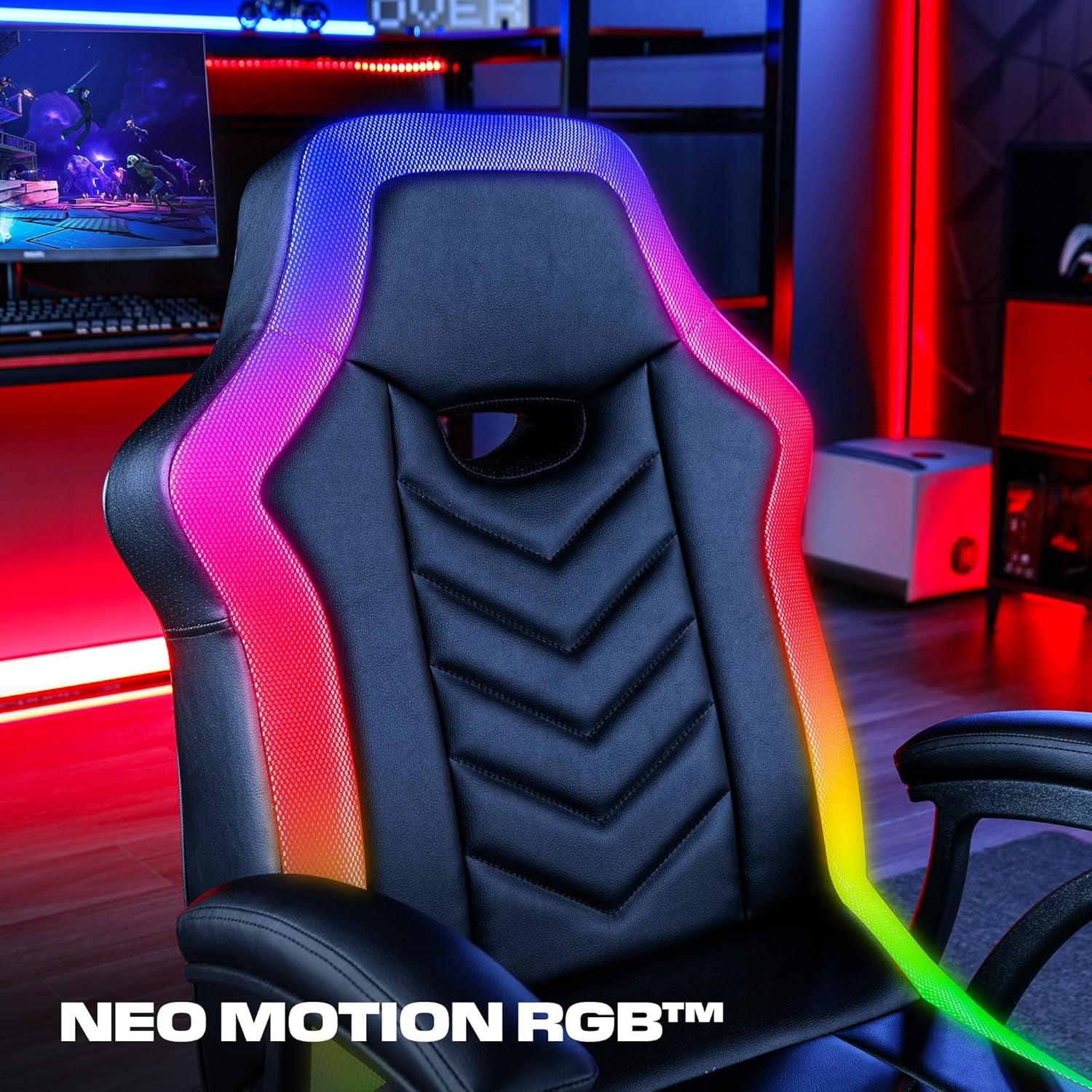 PC Computer Gaming Desk Chair, Built-In Audio, College Dorm Essentials for Guys and Girls, Gamers, Bedroom, Dorm Room Essentials, Foldable