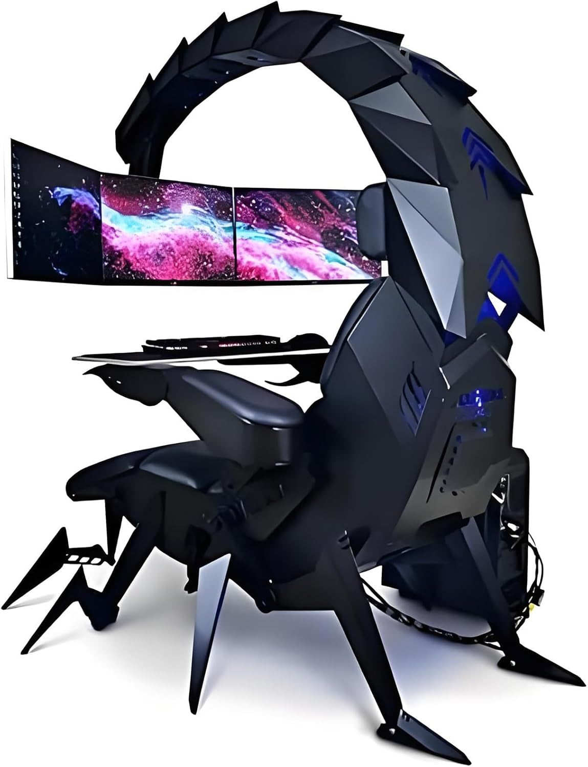 Scorpion Gaming Cockpit, Ergonomic Office Chair - Imitation Space Capsule Design, for Office, Game, Watch Video (Black)