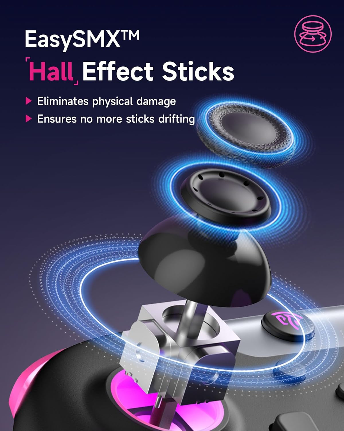 X05 2.4G Wireless Gaming Controller for Pc/Steam/Iphone/Android/Switch - Bluetooth Controller Gamepad with Hall Effect, RGB Lights and Turbo, Anti-Drift Controller