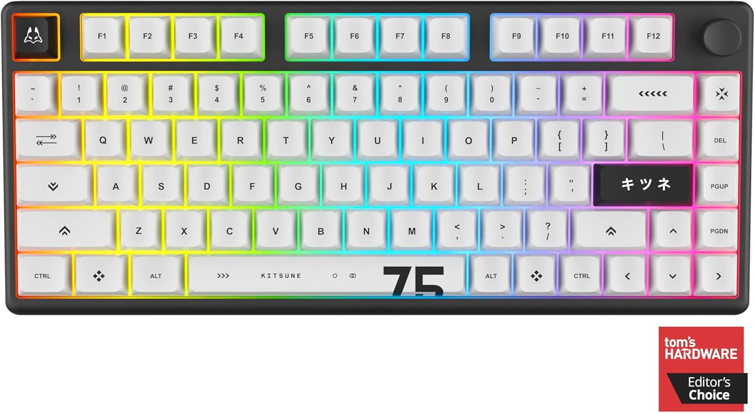 Polar 75 - Magnetic Gaming Keyboard - Rapid Trigger W/Socd Super Tap, CNC Aluminum Frame, Gen 2 Hall Effect Switches, Volume Knob, RGB, Dye-Sub PBT Keycaps