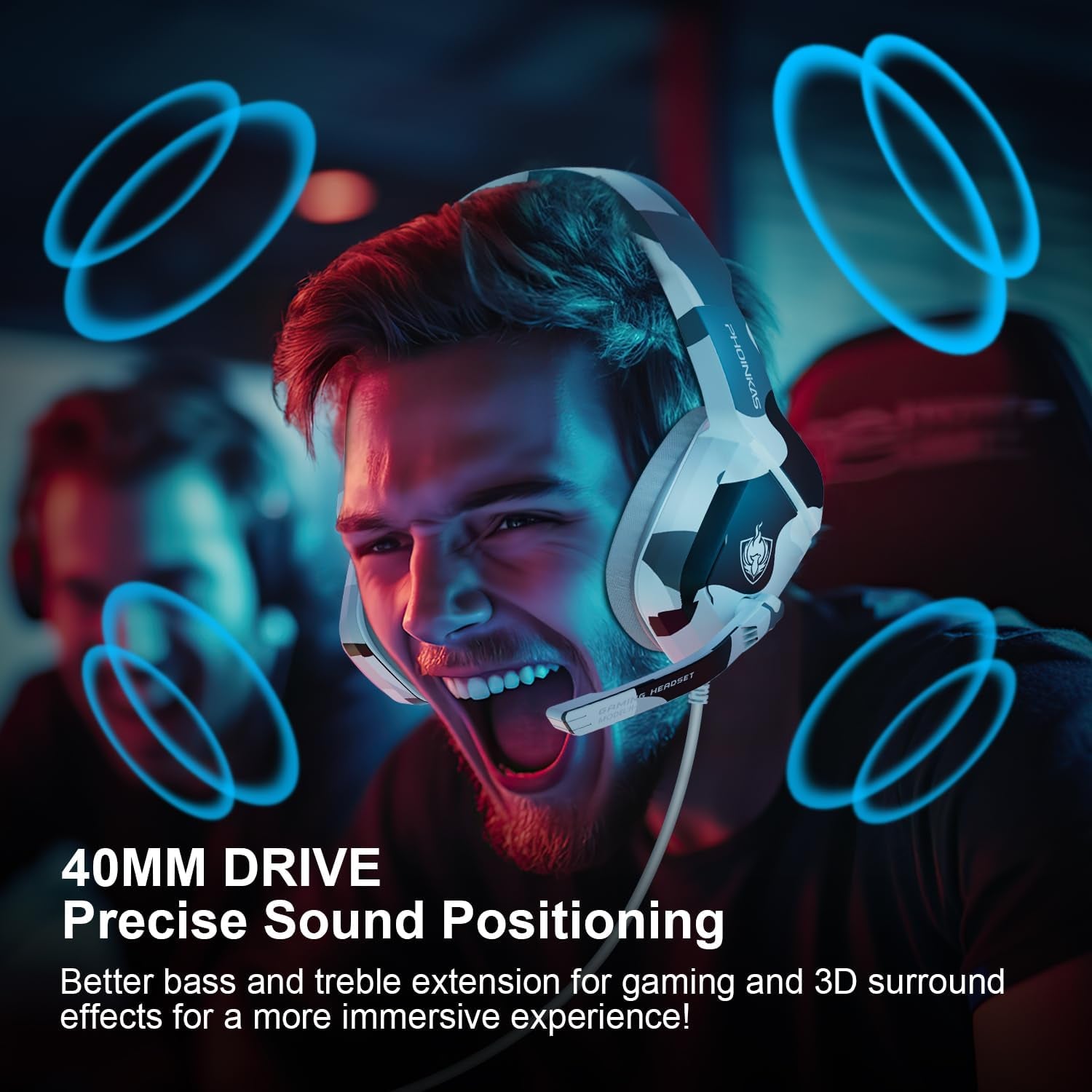 Gaming Headset for PS4, Xbox One, PC, Laptop, Mac, Nintendo Switch, 3.5MM PS4 Stereo Headset over Ear Headphones with Noise-Cancelling Mic, Bass Surround - Camo