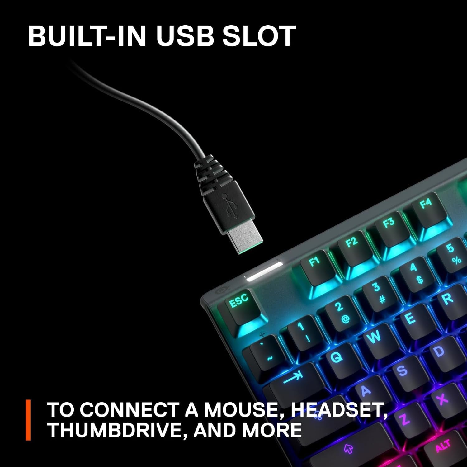 Apex Pro Hypermagnetic Gaming Keyboard — Adjustable Actuation — OLED Screen — RGB – USB Passthrough​