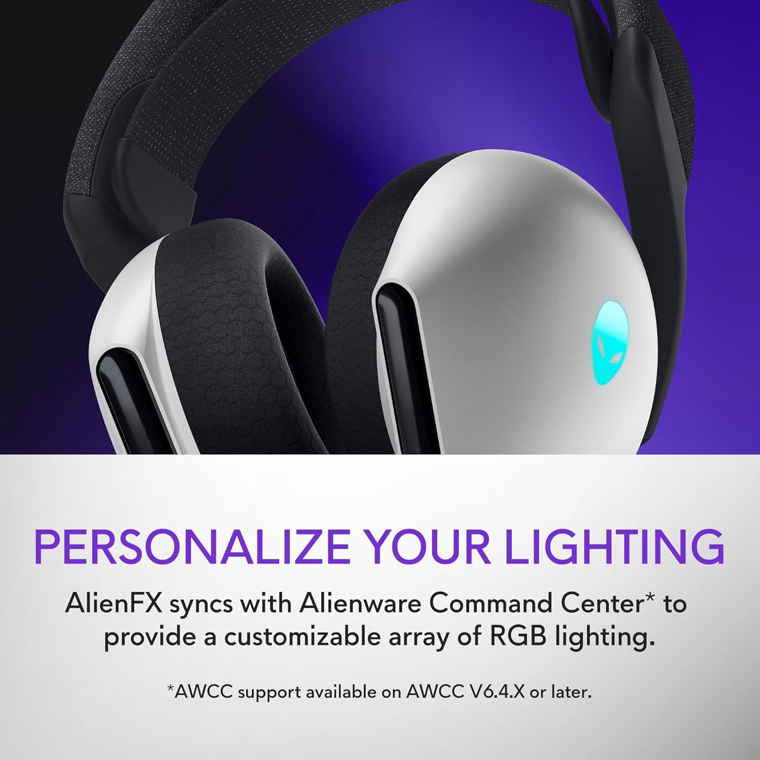Tri-Mode Wireless Gaming Headset AW725H - Wired/Wireless, Bluetooth 5.3, Audio Output - 20 Hz, Mini-Phone (3.5Mm), Battery Talk Time up to 55 Hrs (Bluetooth), Lunar Light
