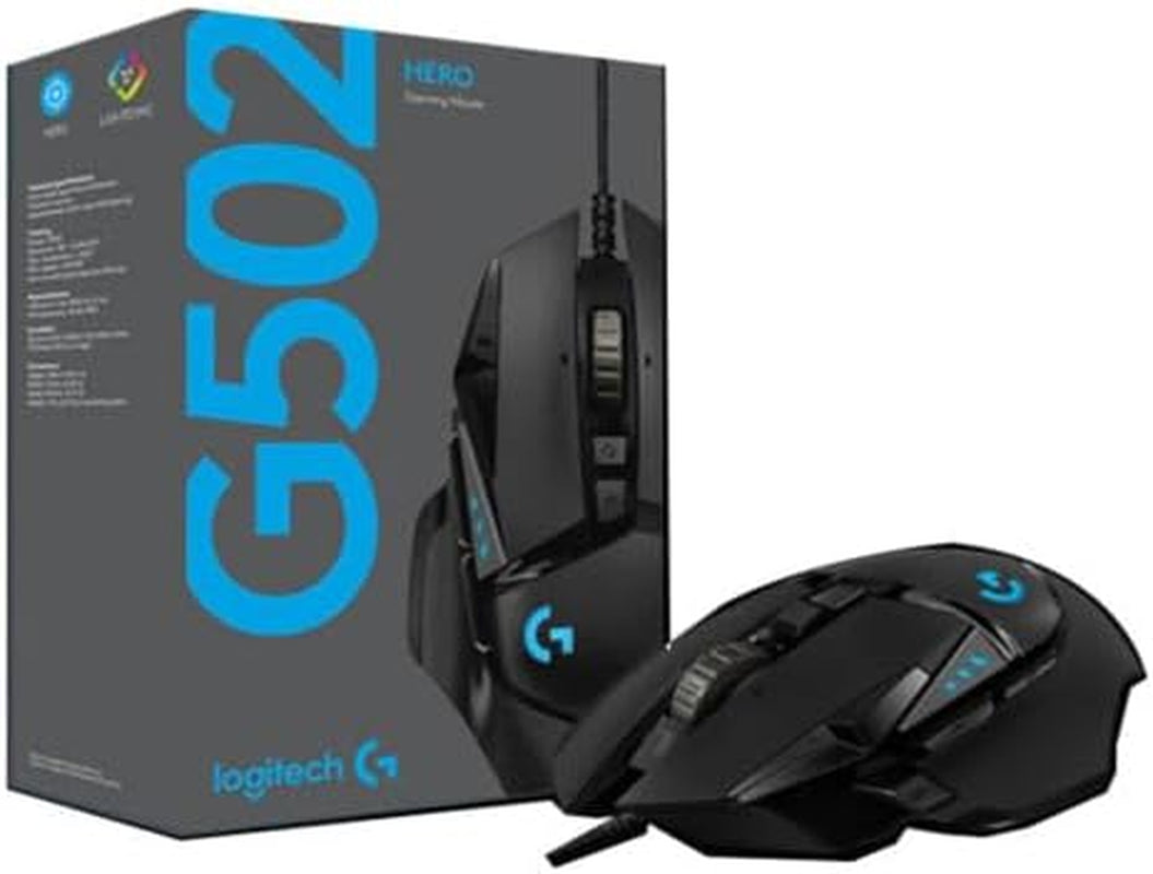 G502 Hero Gaming Mouse (MR0076, 910-005571) - 25,600 DPI, 4K Video Capture