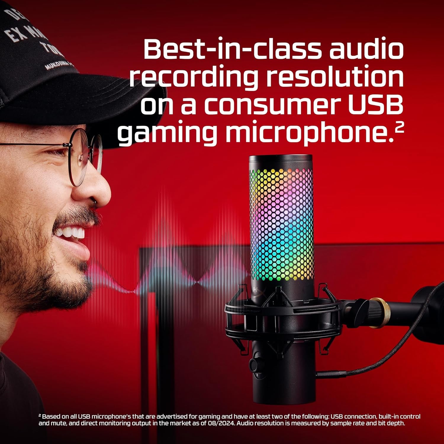 Quadcast 2 S – USB Microphone, with RGB Lighting, Streaming and Podcasting, with On-Board Controls, LED Lighting, Removable Shock Mount, PC, Mac, USB-C - Black