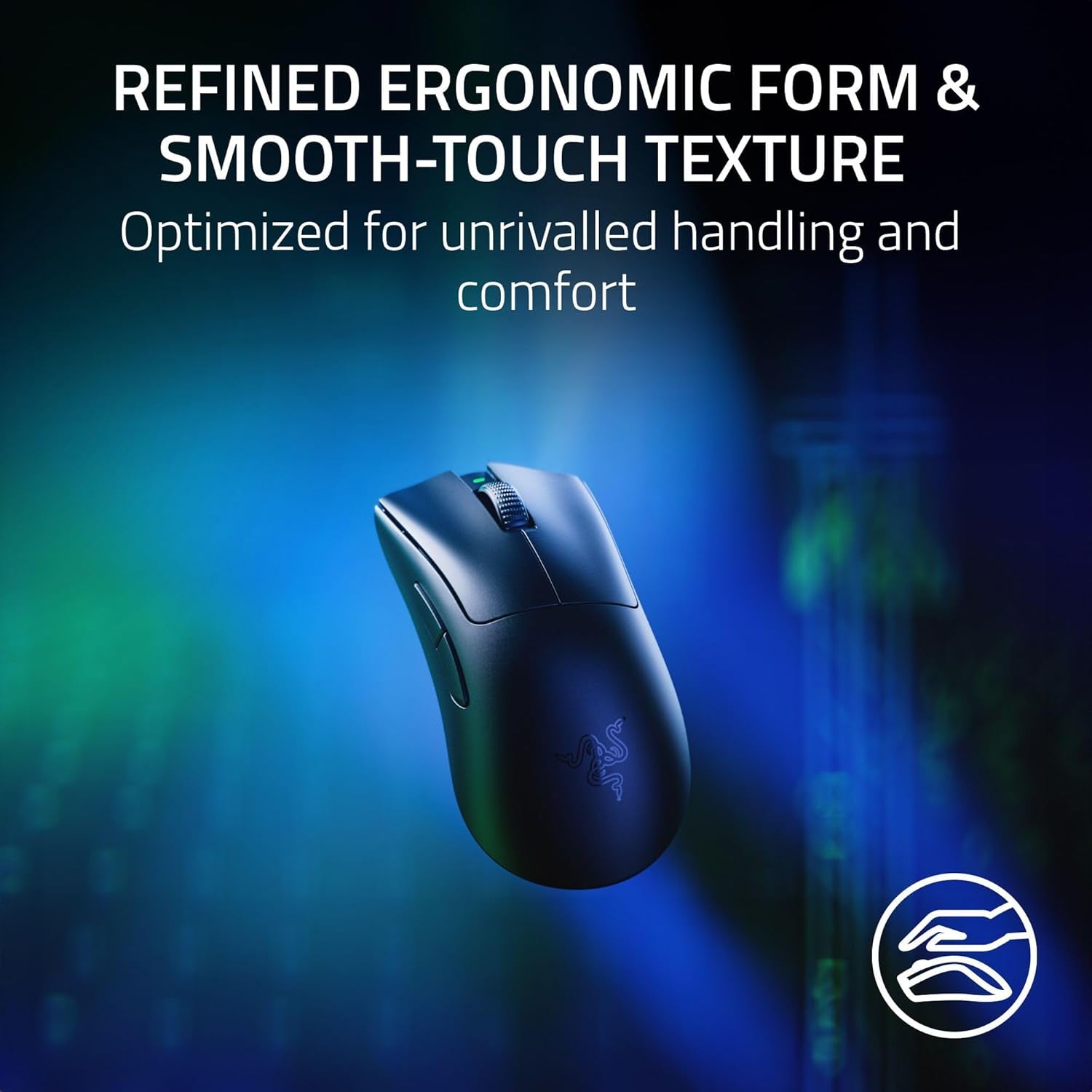 Deathadder V3 Pro Wireless Gaming Mouse + Hyperpolling Wireless Dongle: 63G Ultra Lightweight - Focus Pro 30K Optical Sensor - Optical Switches Gen-3-5 Programmable Buttons - Black