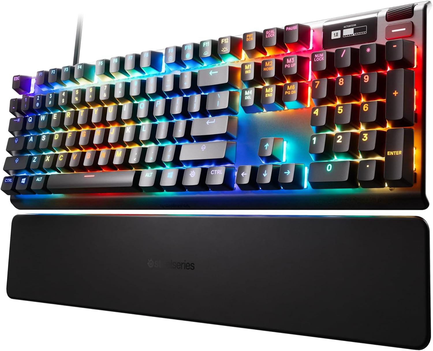 Apex Pro Hypermagnetic Gaming Keyboard — Adjustable Actuation — OLED Screen — RGB – USB Passthrough​