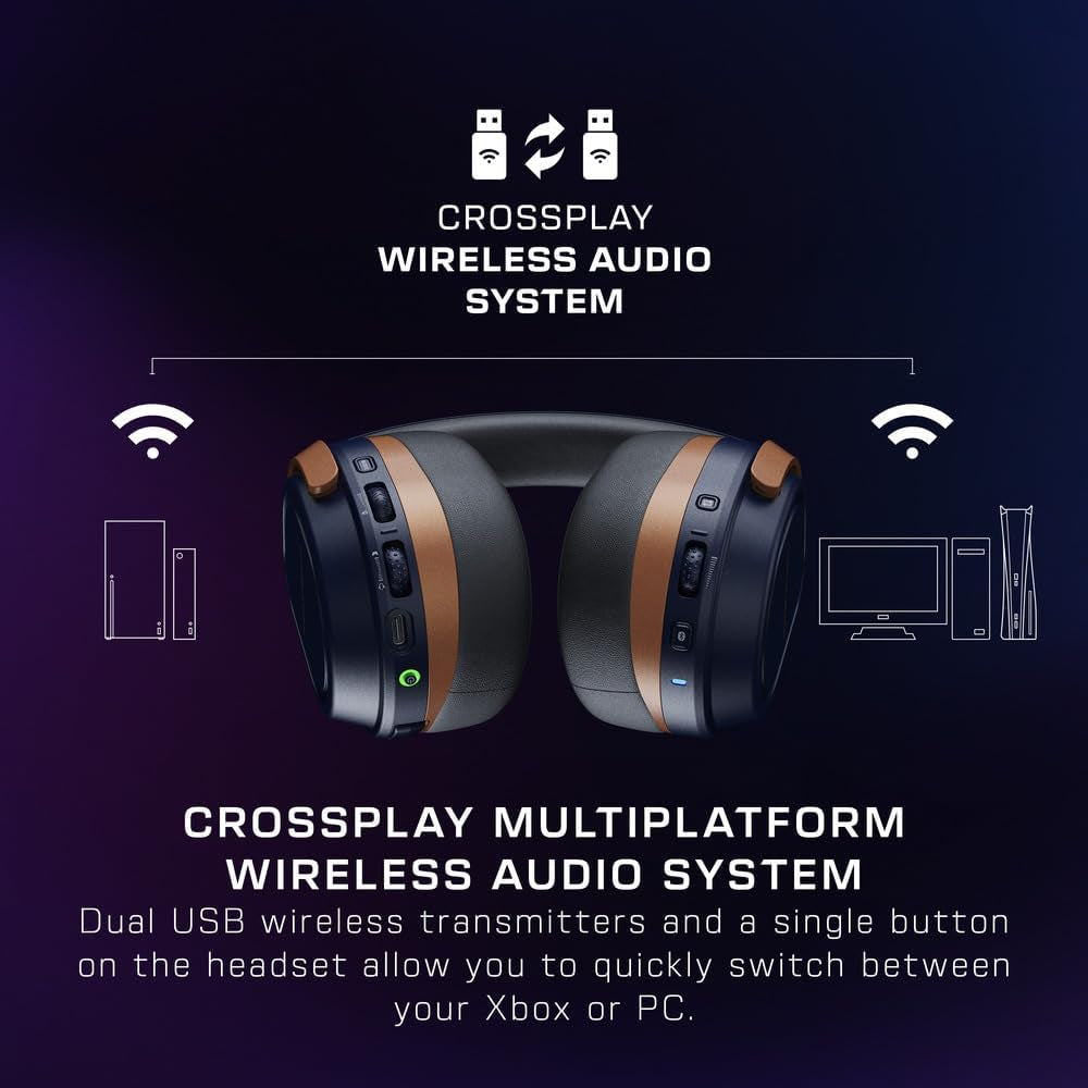 Stealth 700 Gen 3 Wireless Multiplatform Amplified Gaming Headset for Xbox Series X|S, Xbox One, PC, PS5, Mobile – 60Mm Drivers, AI Noise-Cancelling Mic, Bluetooth, 80-Hr Battery – Cobalt