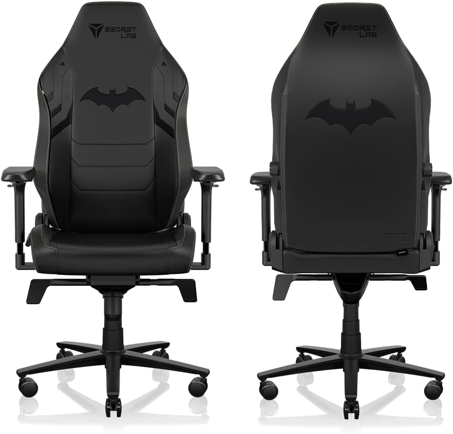 Titan Evo Dark Knight Gaming Chair - Reclining, Ergonomic, Comfortable Computer Chair with 4D Armrests, Headrest & Lumbar Support - Small - Black - Leatherette