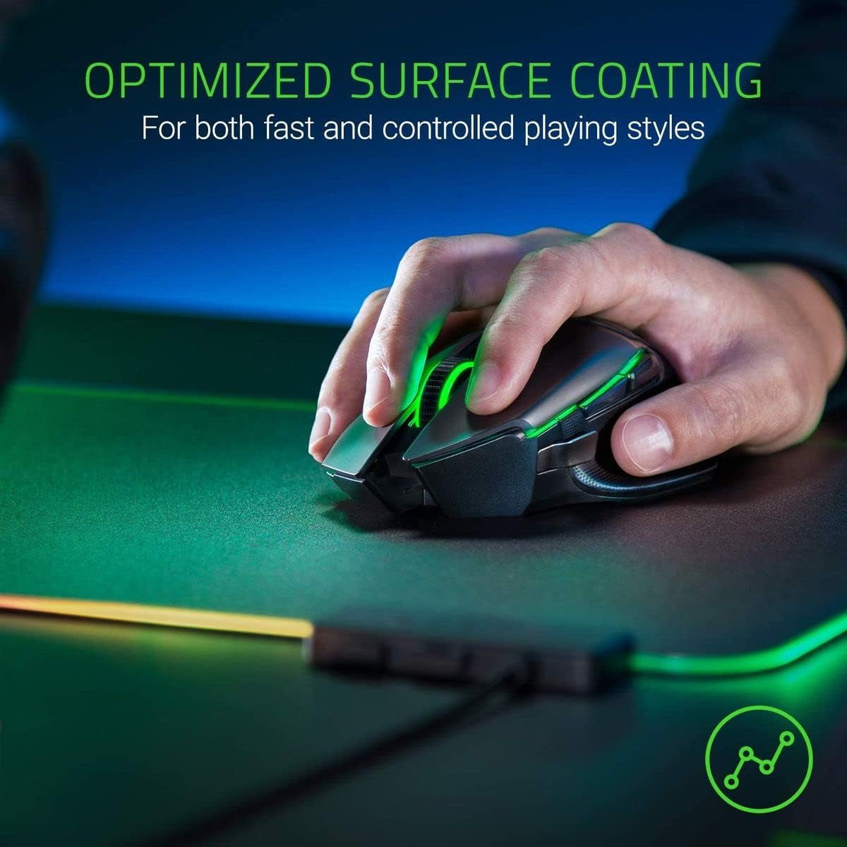 Firefly Hard V2 RGB Gaming Mouse Pad: Customizable Chroma Lighting, Built-In Cable Management, Balanced Control & Speed, Non-Slip Rubber Base
