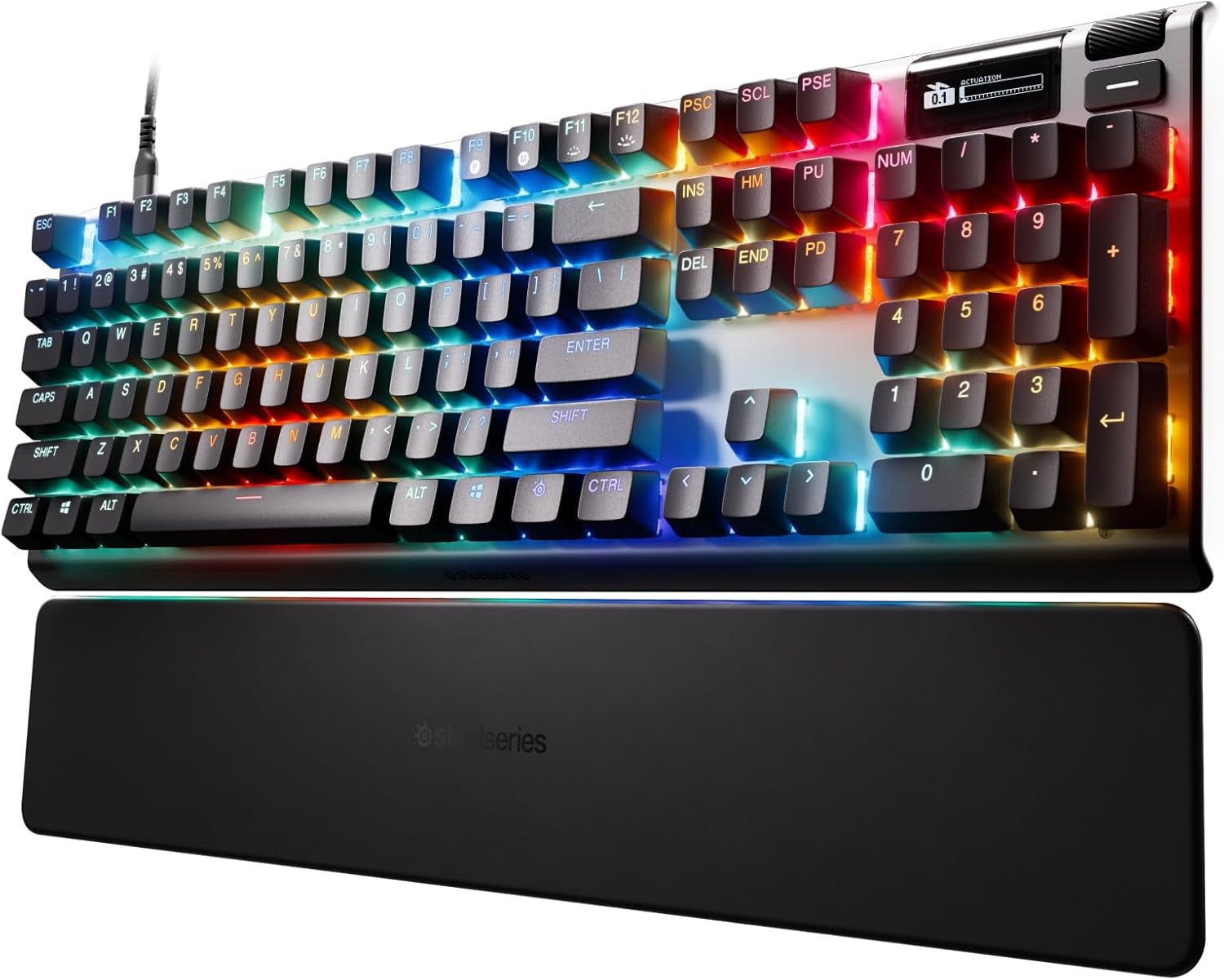 Apex Pro Gen 3 Omnipoint 3.0 Hypermagnetic Switches — Adjustable Actuation — Rapid Trigger — Game-Ready Presets — Protection Mode — Rapid Tap/Socd — OLED — RGB — PBT Keycaps — USB-C